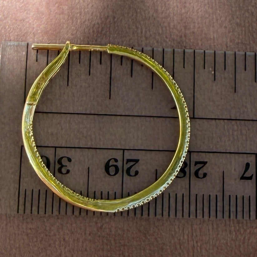 Shylee Rose 18k Yellow Gold 1" Diamond Hoops