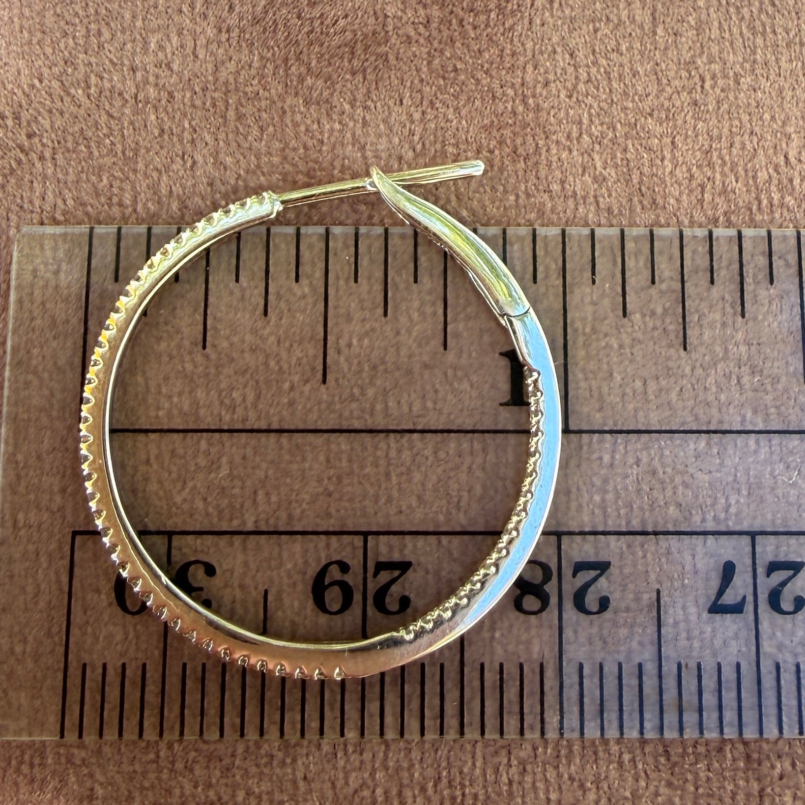 Shylee Rose 18k White Gold 1" Diamond Hoops