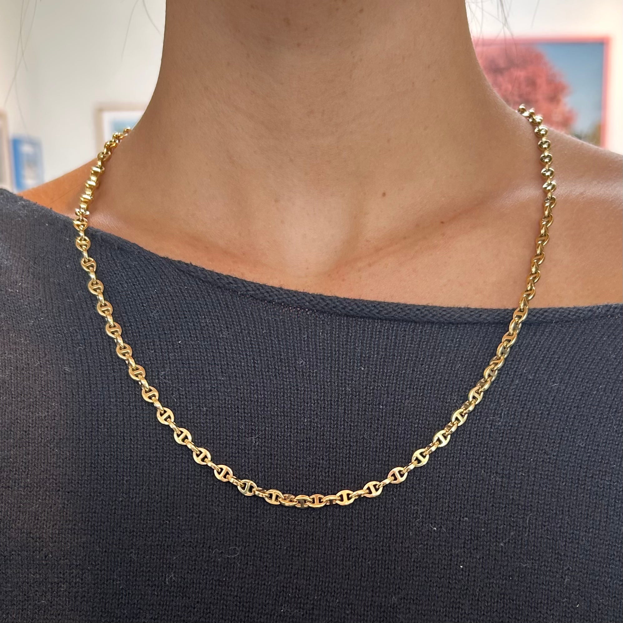 Hoorsenbuhs 18k Yellow Gold Diamond Open-Link Chain Necklace