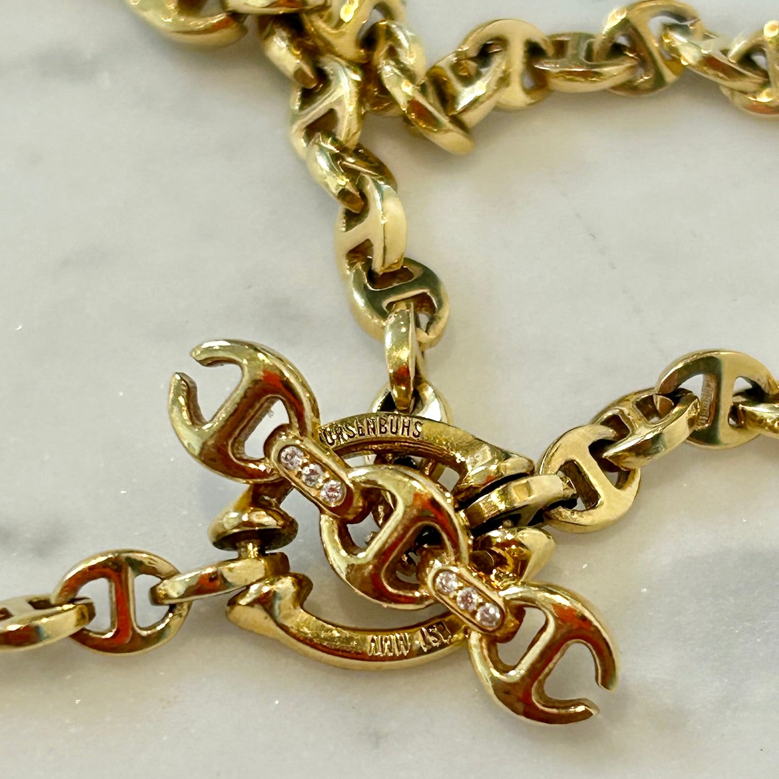 Hoorsenbuhs 18k Yellow Gold Diamond Open-Link Chain Necklace