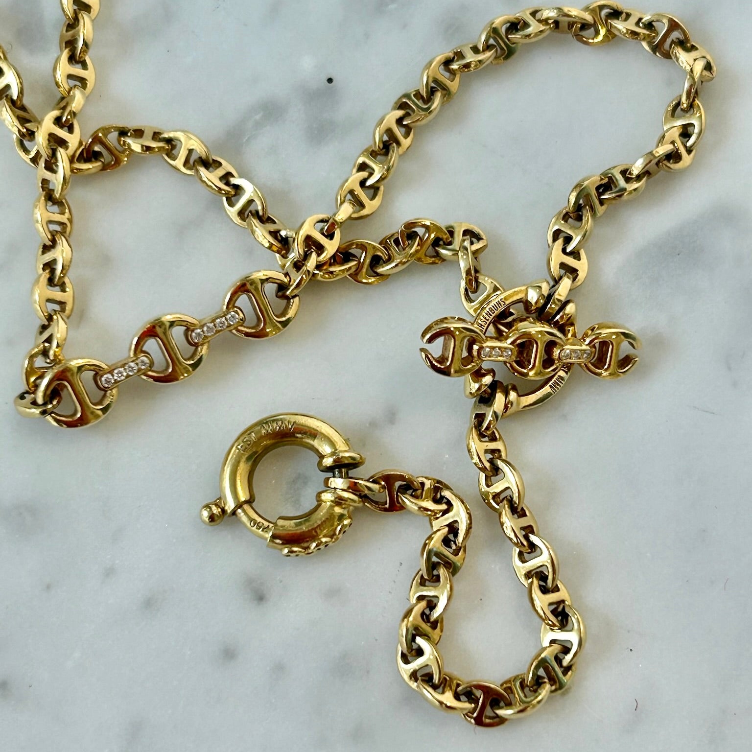 Hoorsenbuhs 18k Yellow Gold Diamond Open-Link Chain Necklace