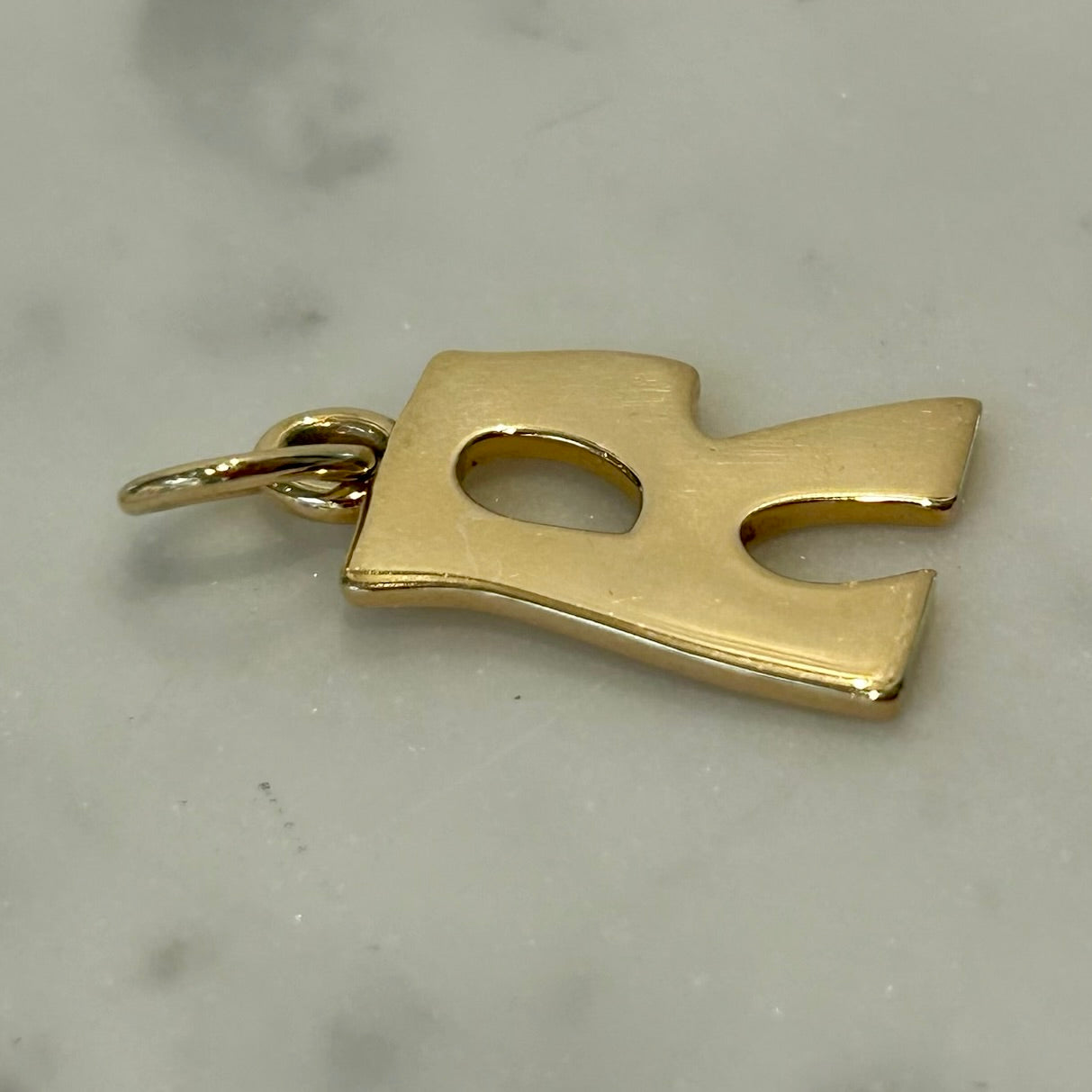 Marlo Laz Large Initial "R"  Charm in 14k Yellow Gold