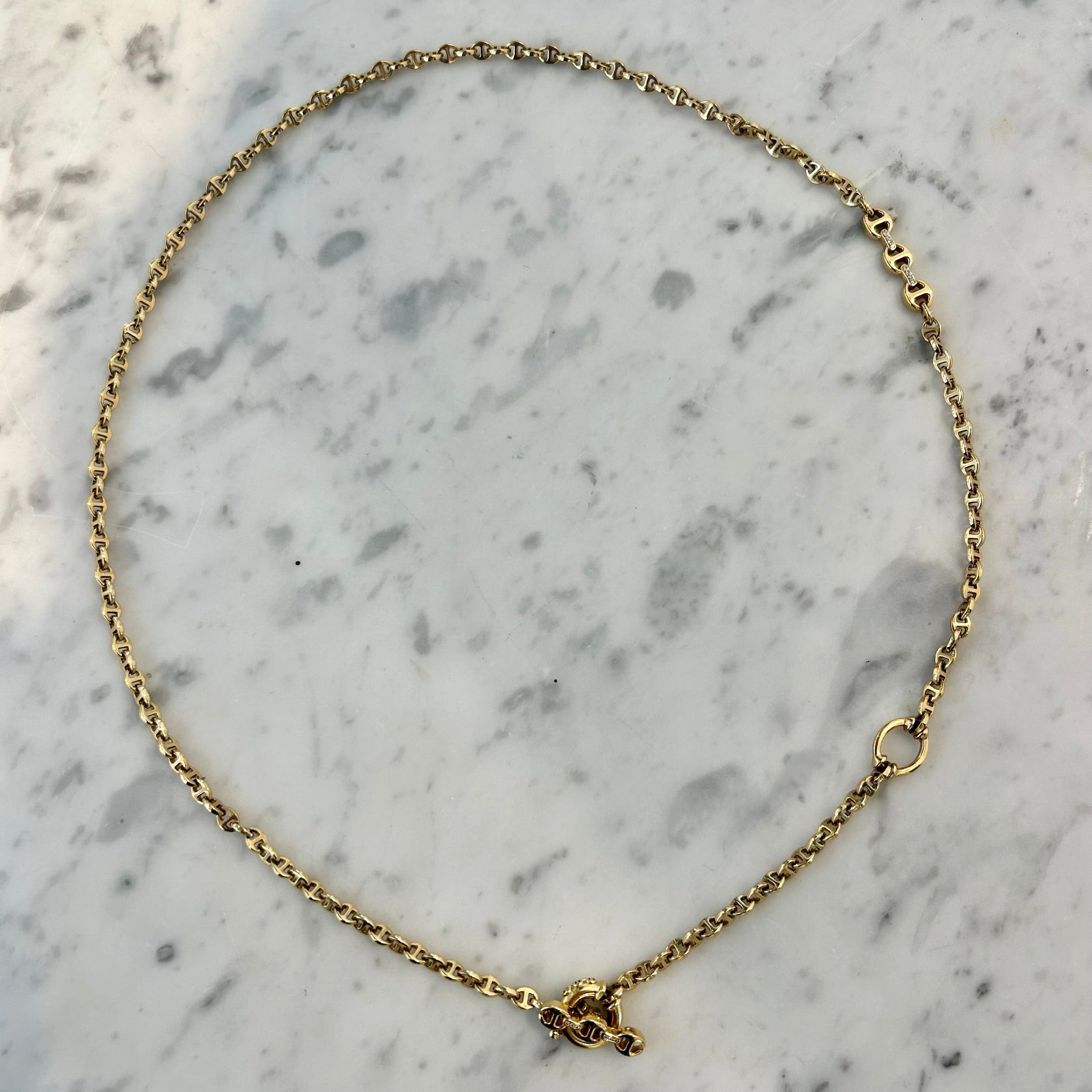 Hoorsenbuhs 18k Yellow Gold Diamond Open-Link Chain Necklace