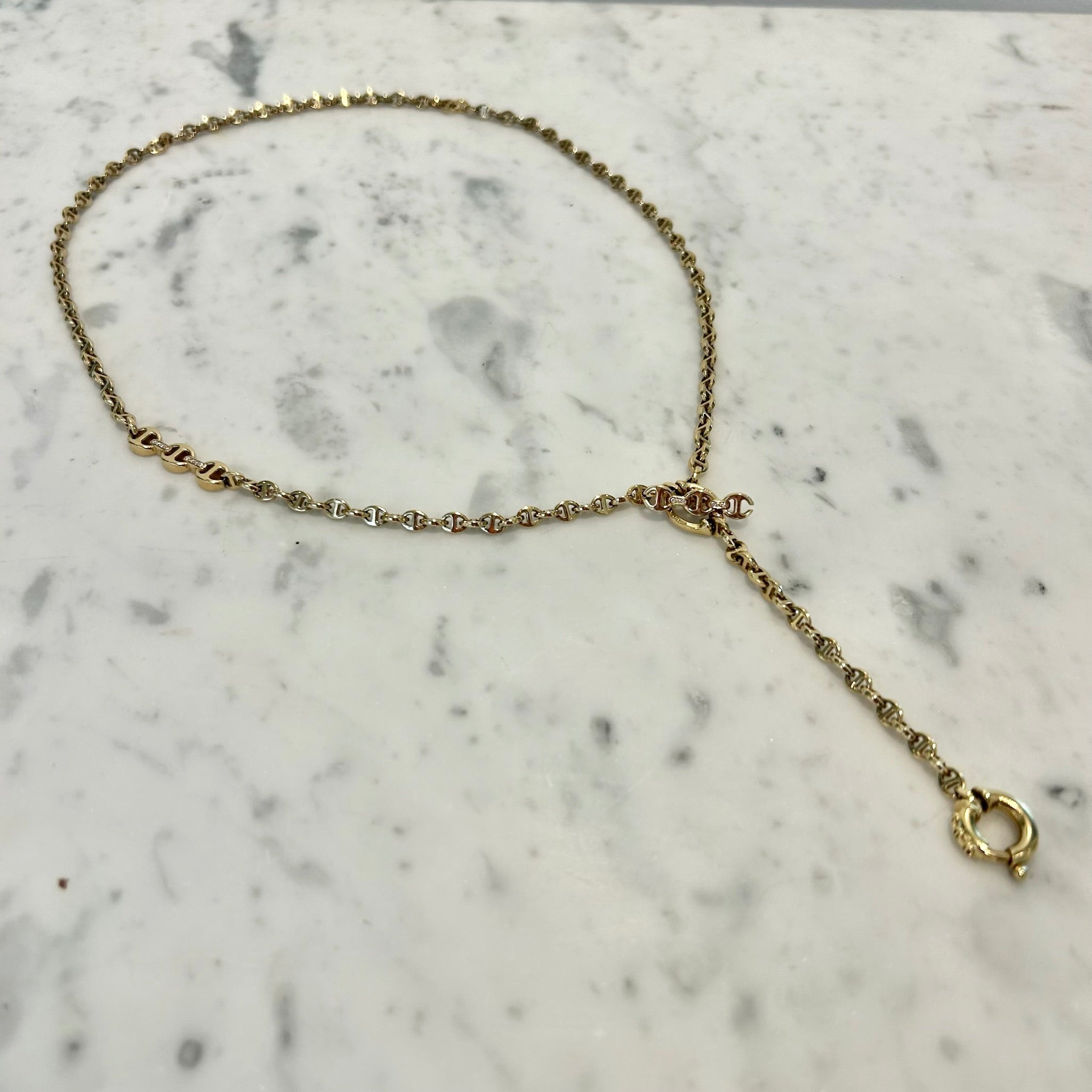 Hoorsenbuhs 18k Yellow Gold Diamond Open-Link Chain Necklace