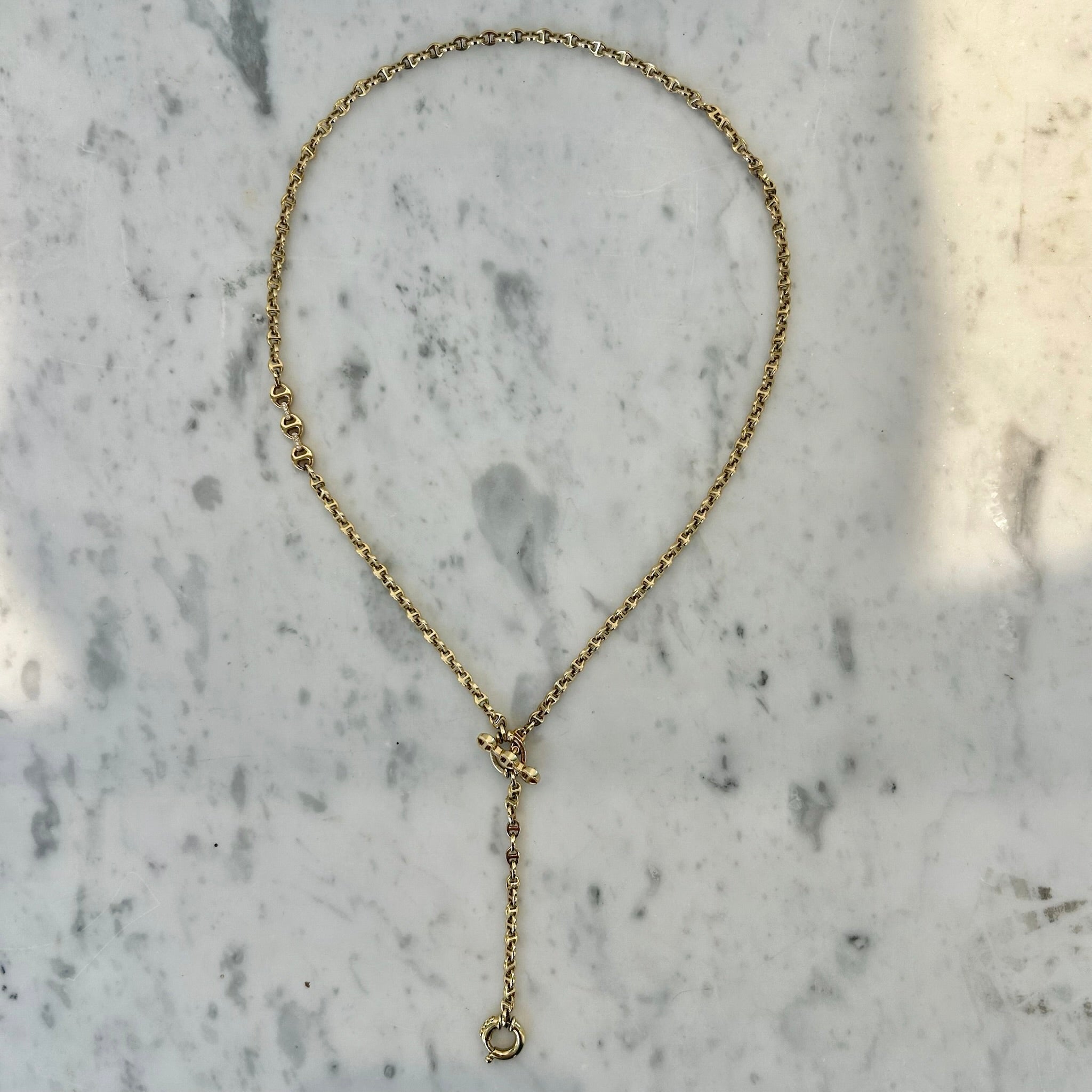 Hoorsenbuhs 18k Yellow Gold Diamond Open-Link Chain Necklace