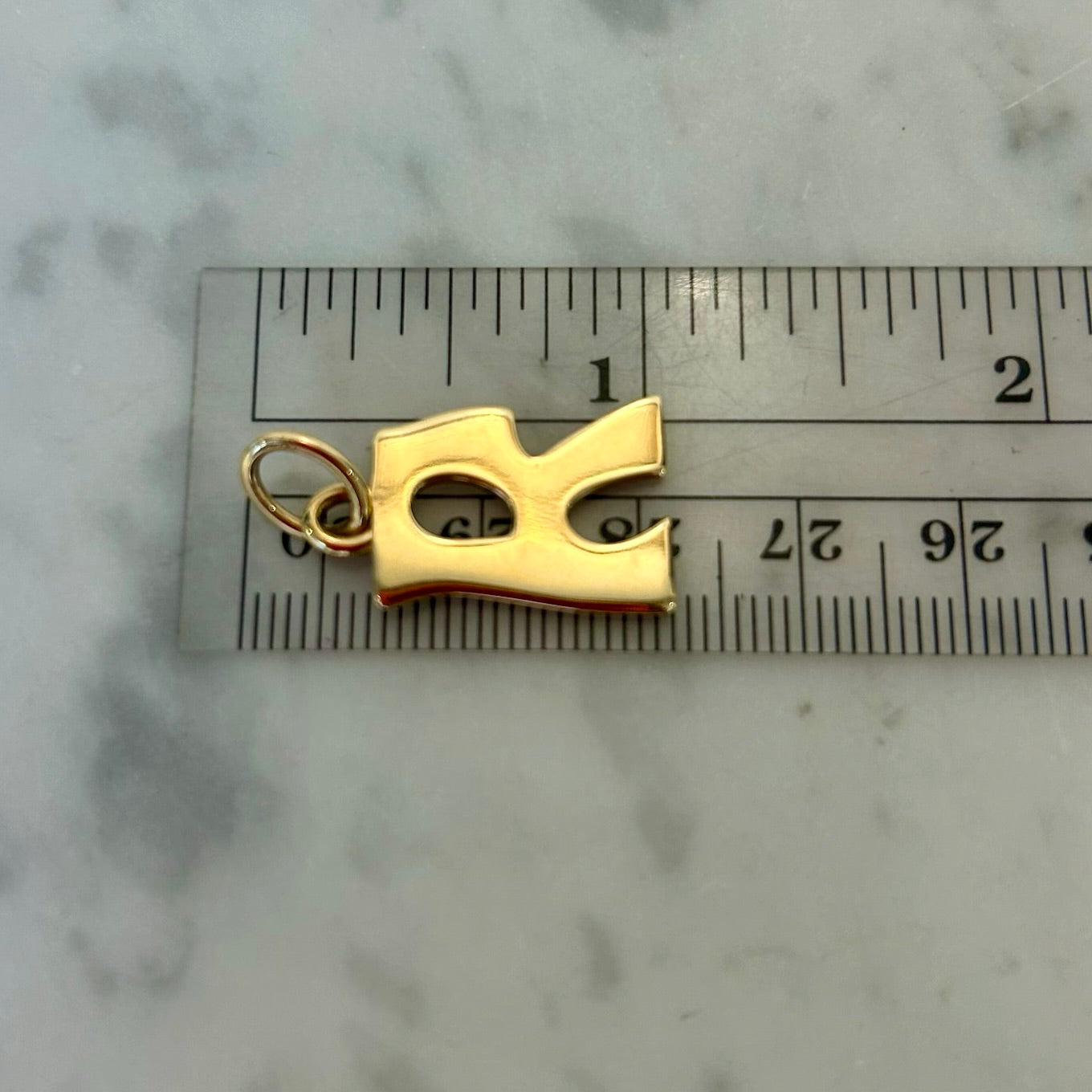 Marlo Laz Large Initial "R"  Charm in 14k Yellow Gold