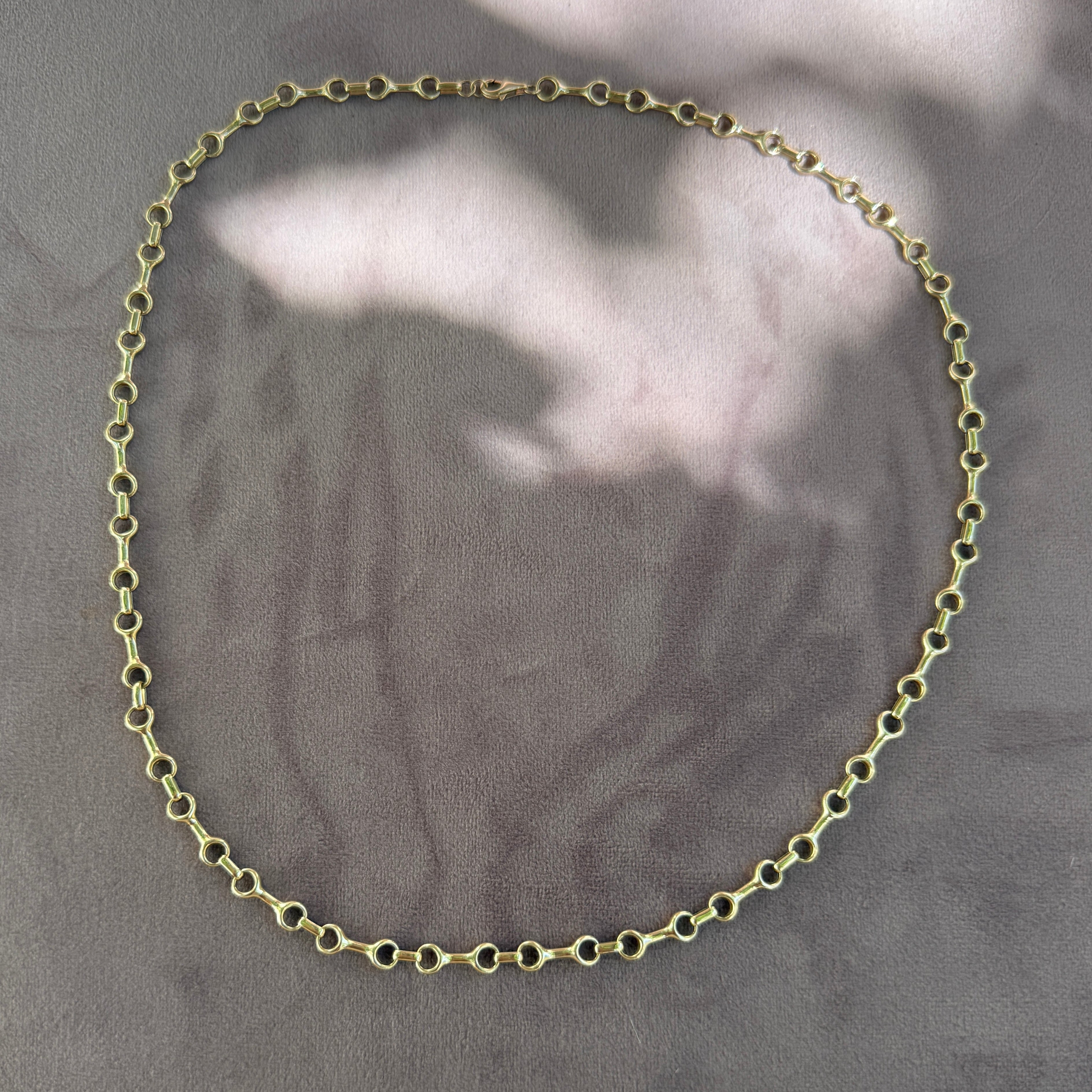 14k Yellow Gold Horsebit Chain Necklace
