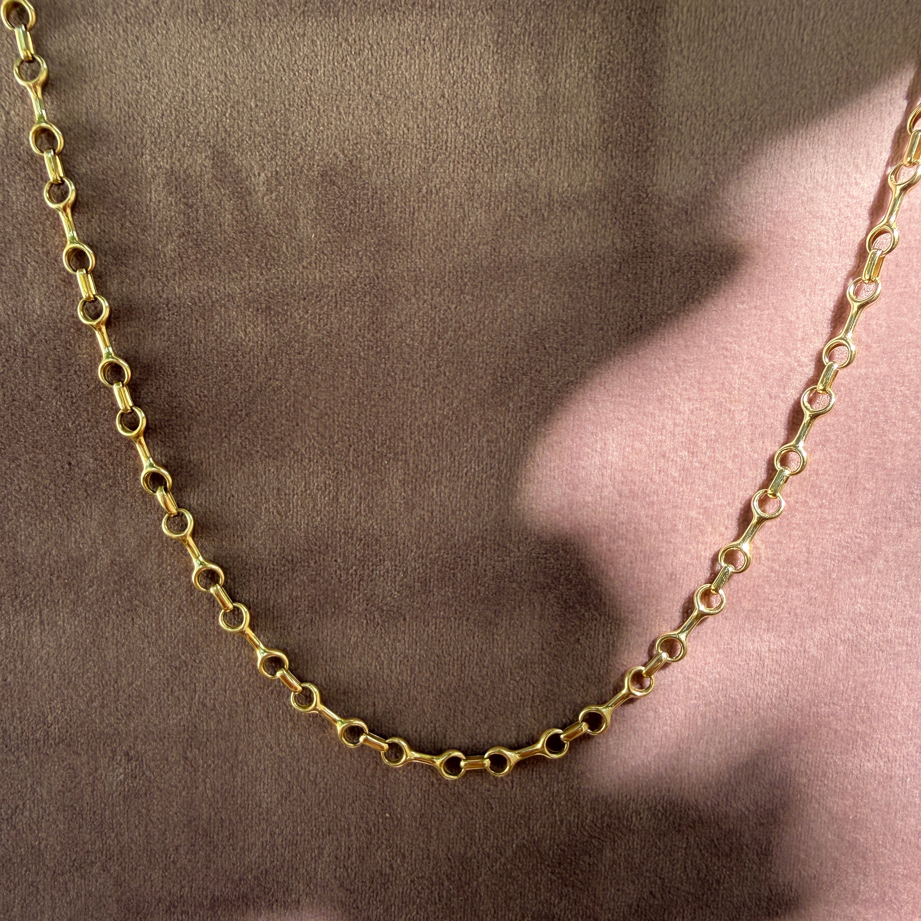 14k Yellow Gold Horsebit Chain Necklace