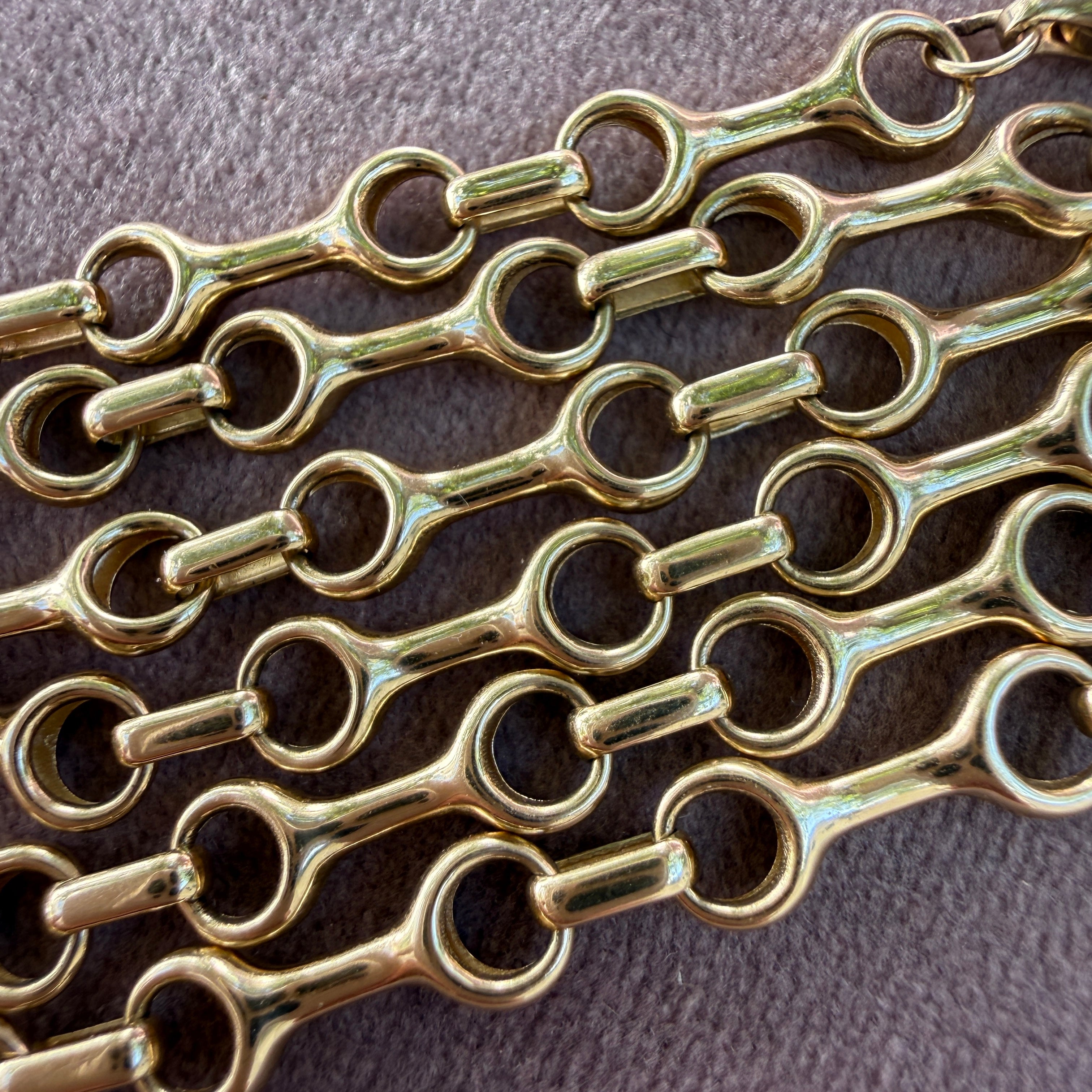 14k Yellow Gold Horsebit Chain Necklace