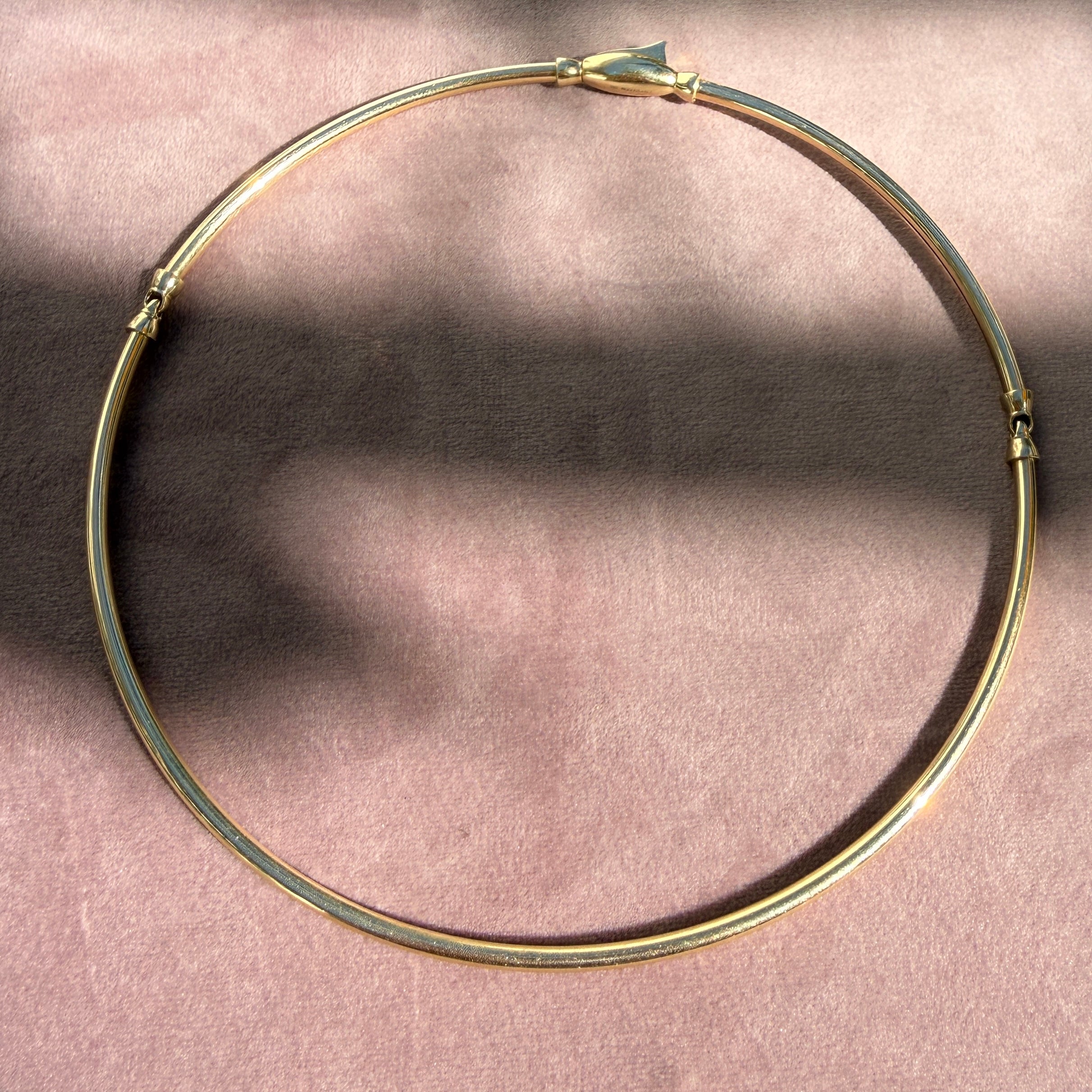 14k Yellow Gold Tube Choker