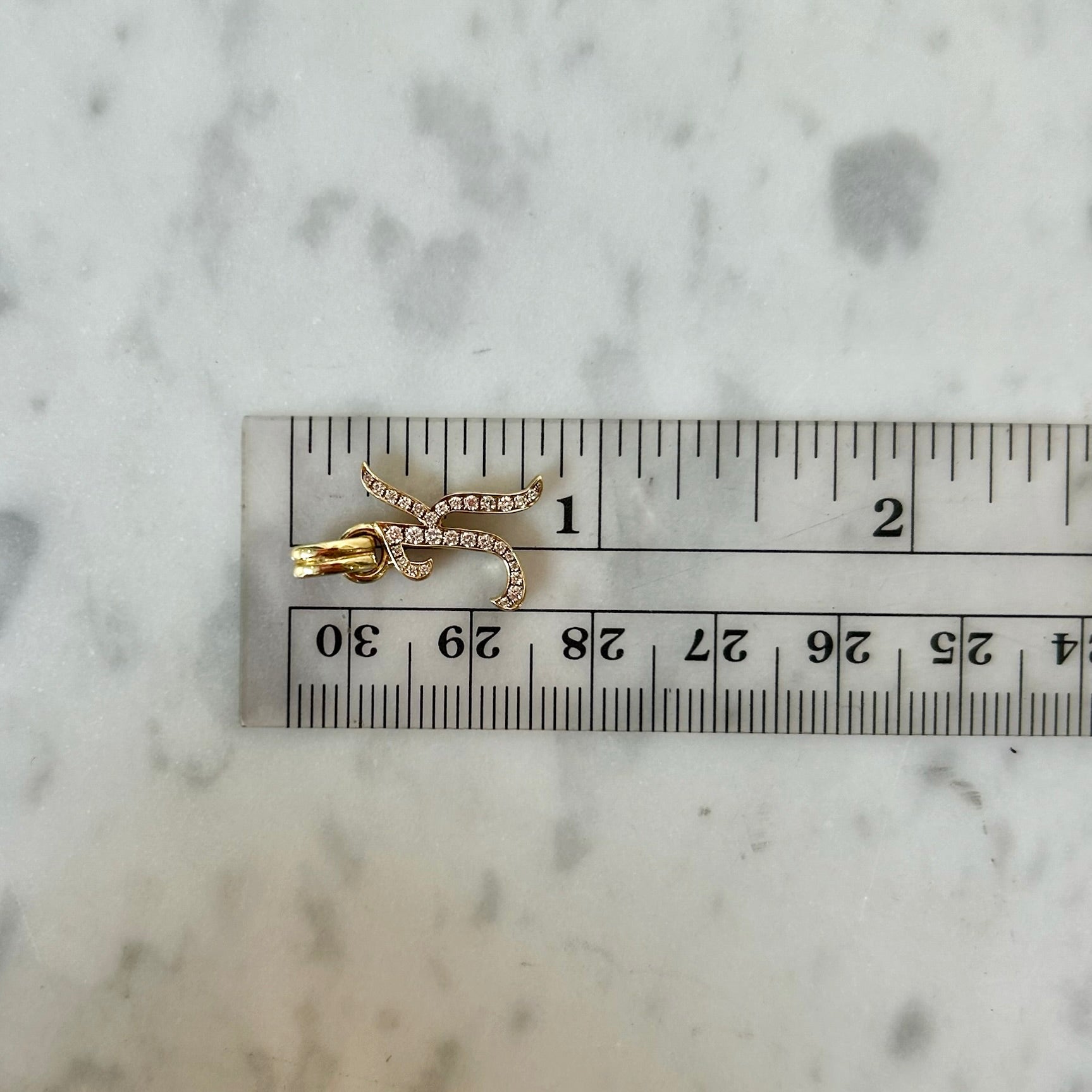 RENVI La Firma Diamond Initial "K" Charm in 14k Yellow Gold
