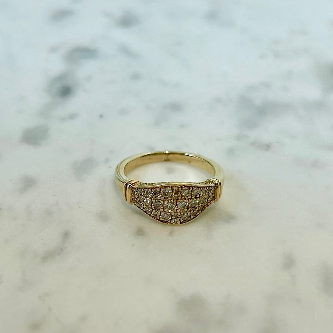 RENVI Maia Pavé Diamond Pinky Ring in 14kYellow Gold