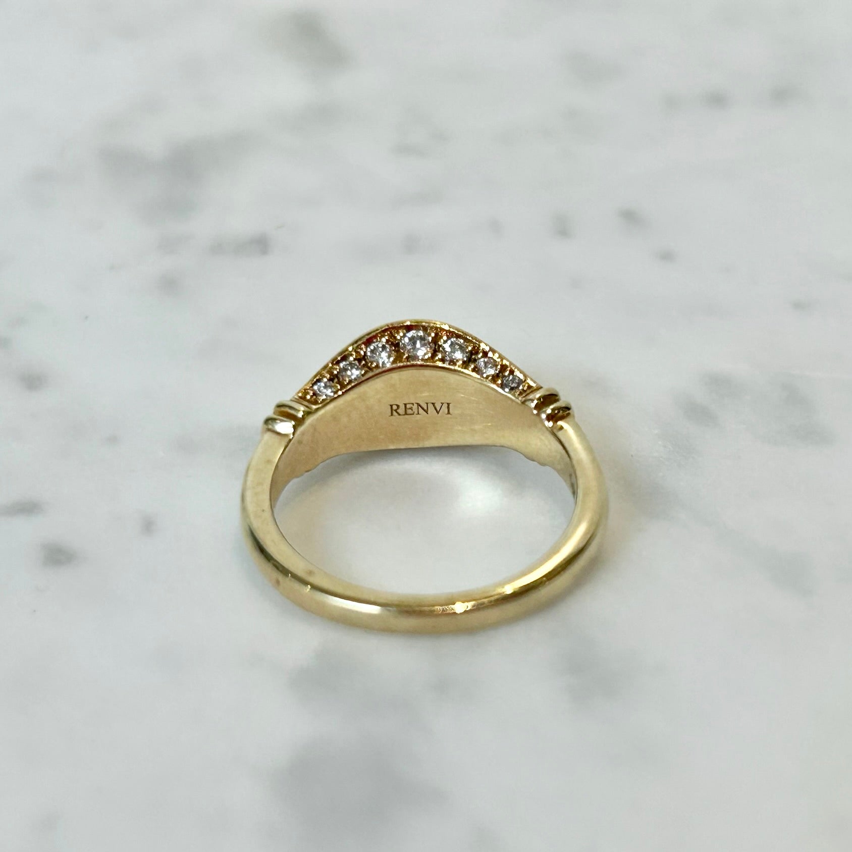 RENVI Maia Pavé Diamond Pinky Ring in 14kYellow Gold