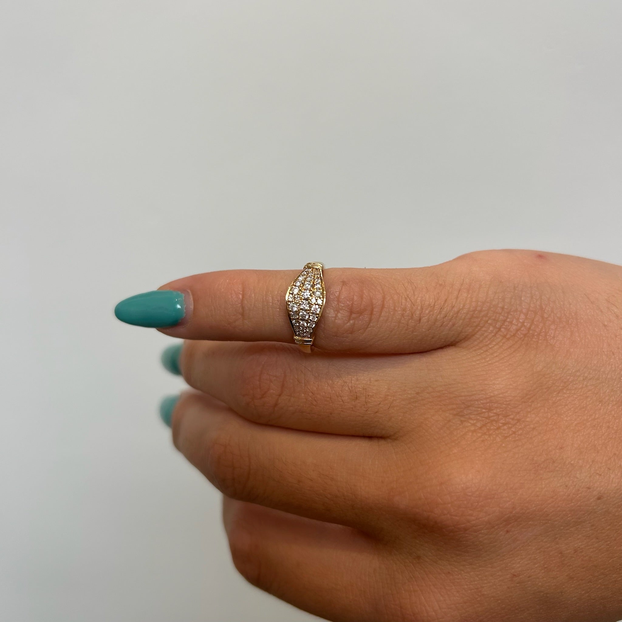 RENVI Maia Pavé Diamond Pinky Ring in 14kYellow Gold