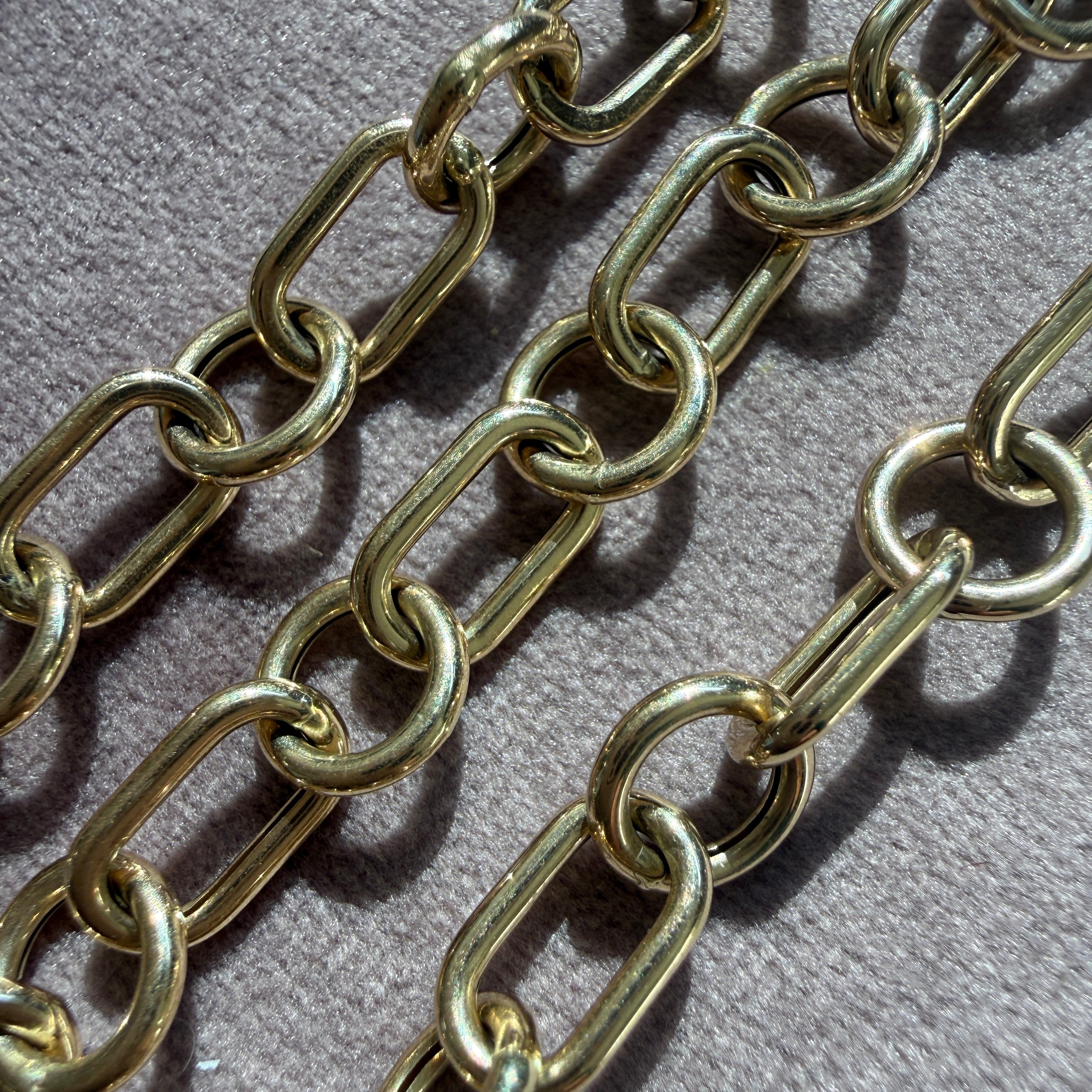14k Yellow Gold Round & Oval Link Chain Necklace