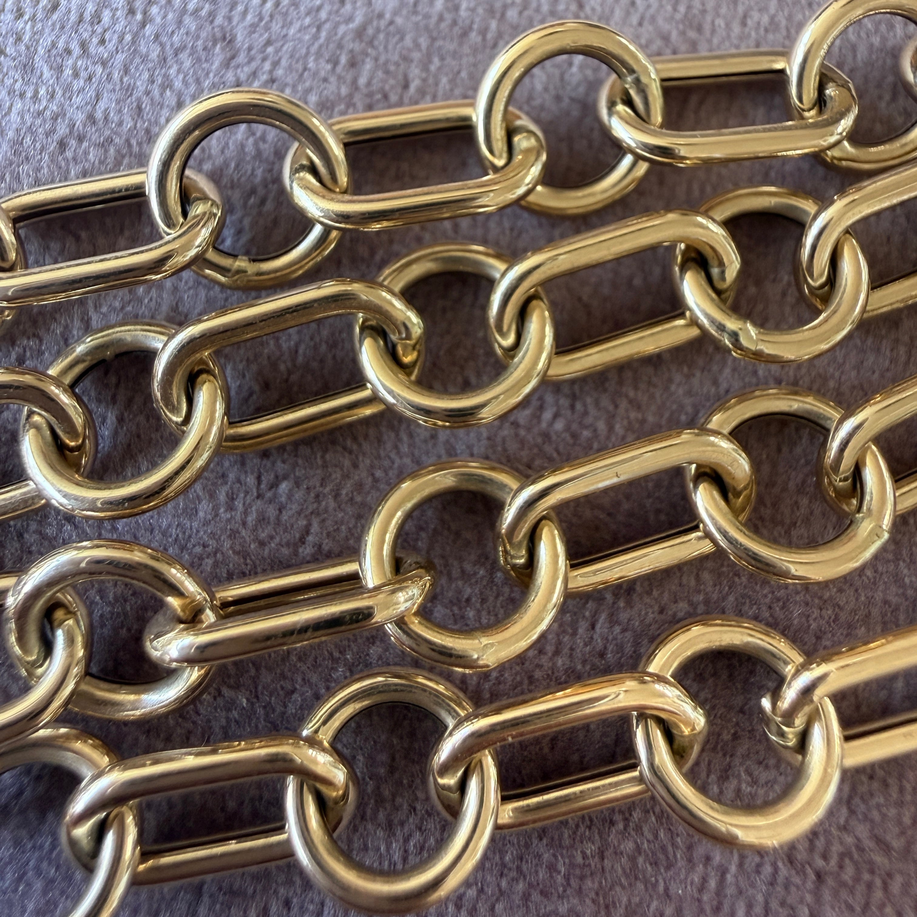 14k Yellow Gold Round & Oval Link Chain Necklace