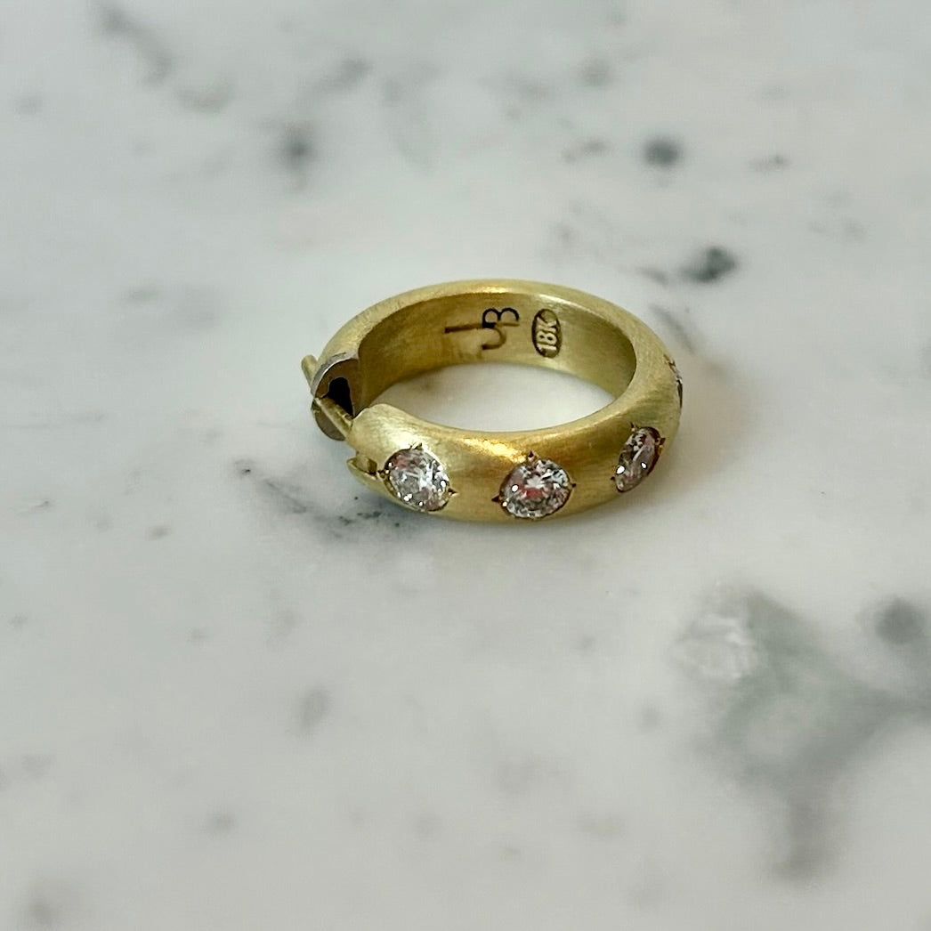 Jenna Blake Diamond Gypsy Hoops in 18k Yellow Gold