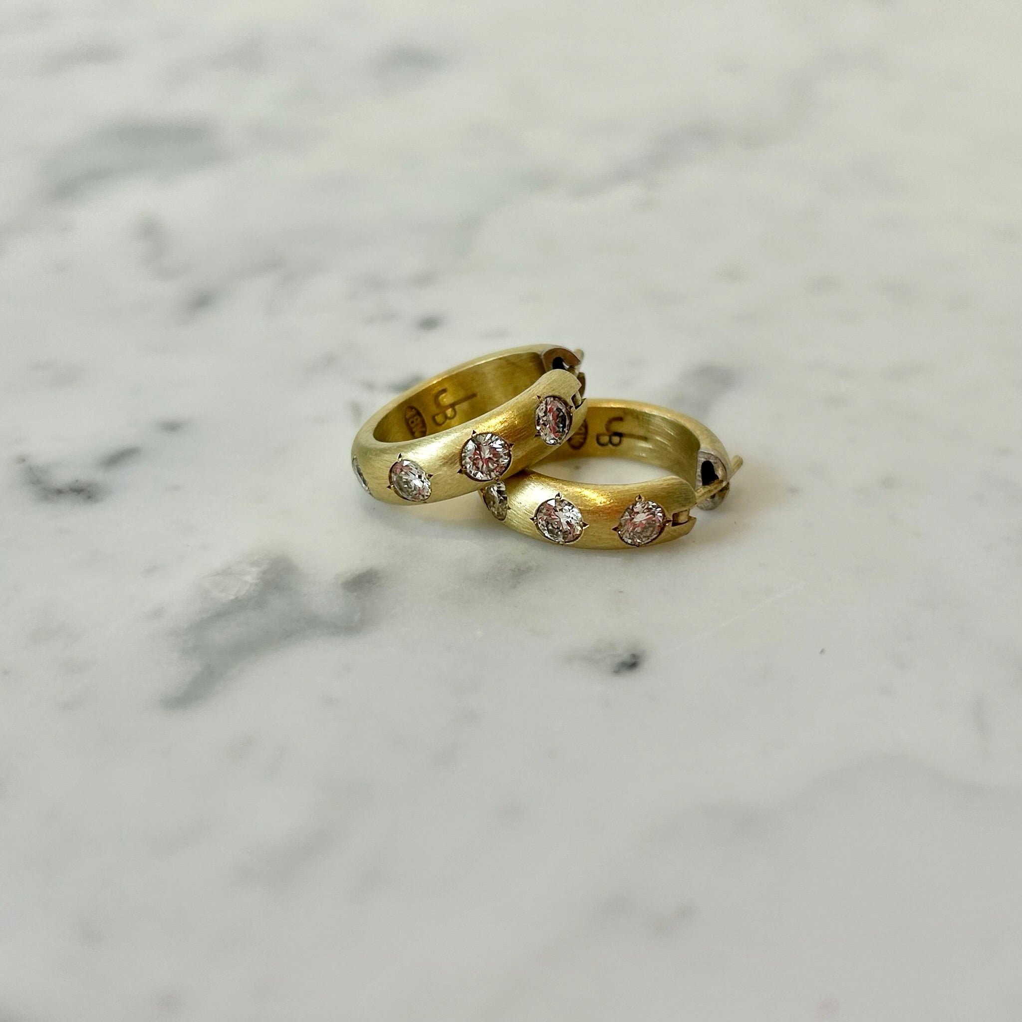 Jenna Blake Diamond Gypsy Hoops in 18k Yellow Gold