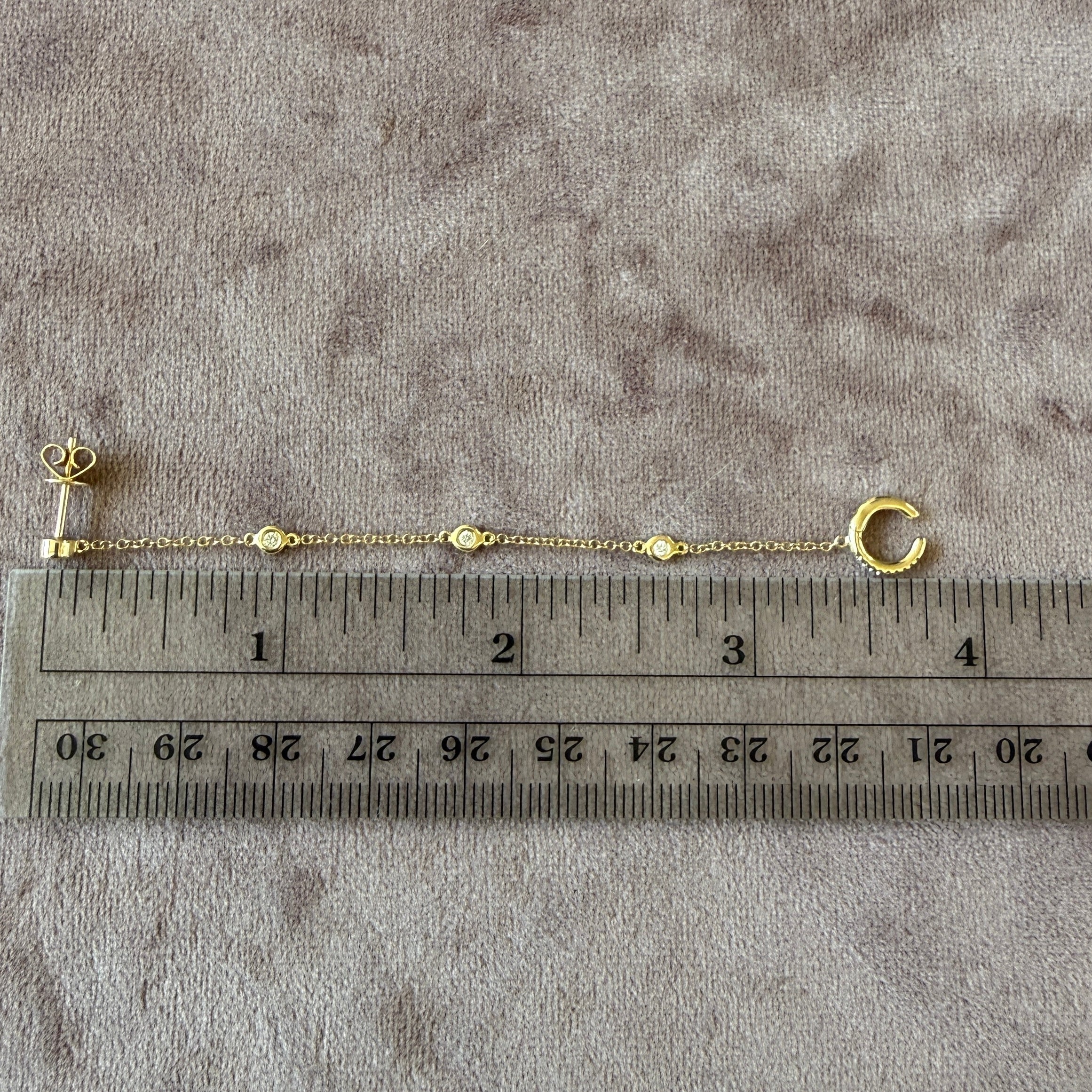 14k Yellow Gold Diamonds By The Yard Cuff Studs