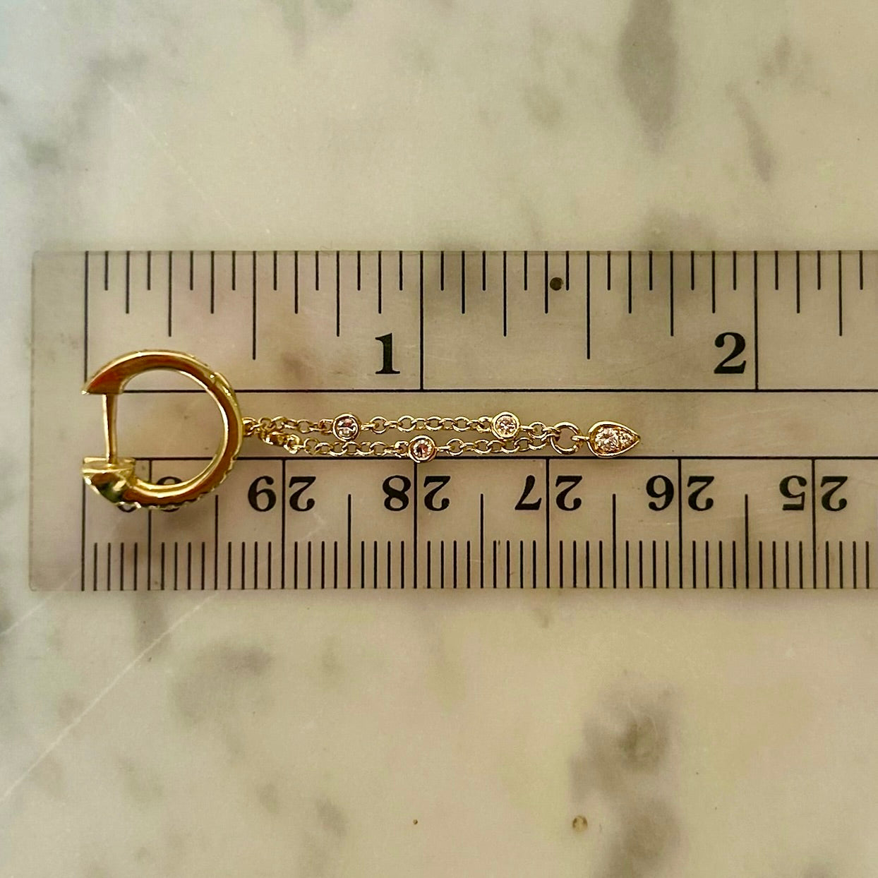 SHAY Diamond Double Fringe Pear Huggies in 18k Gold