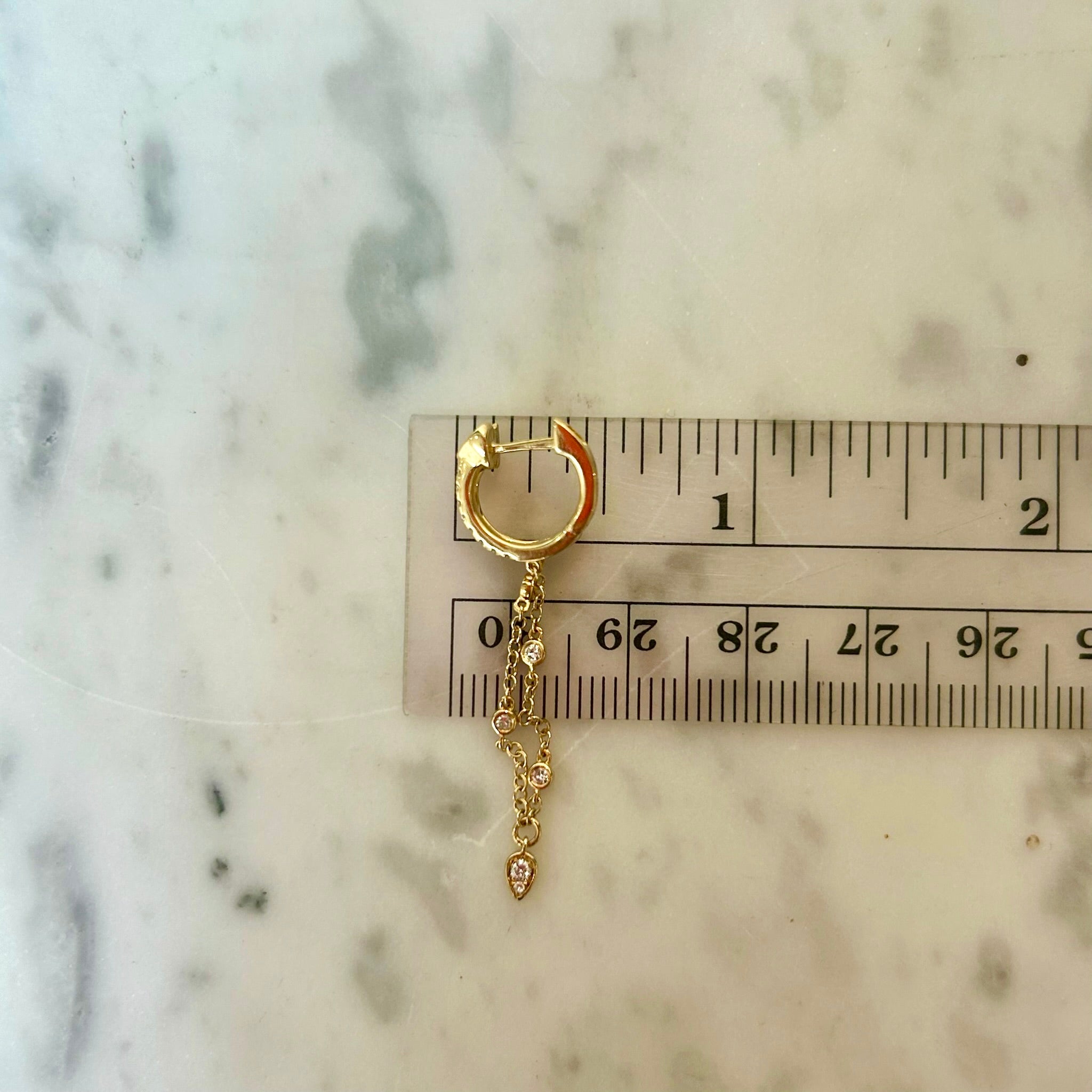 SHAY Diamond Double Fringe Pear Huggies in 18k Gold