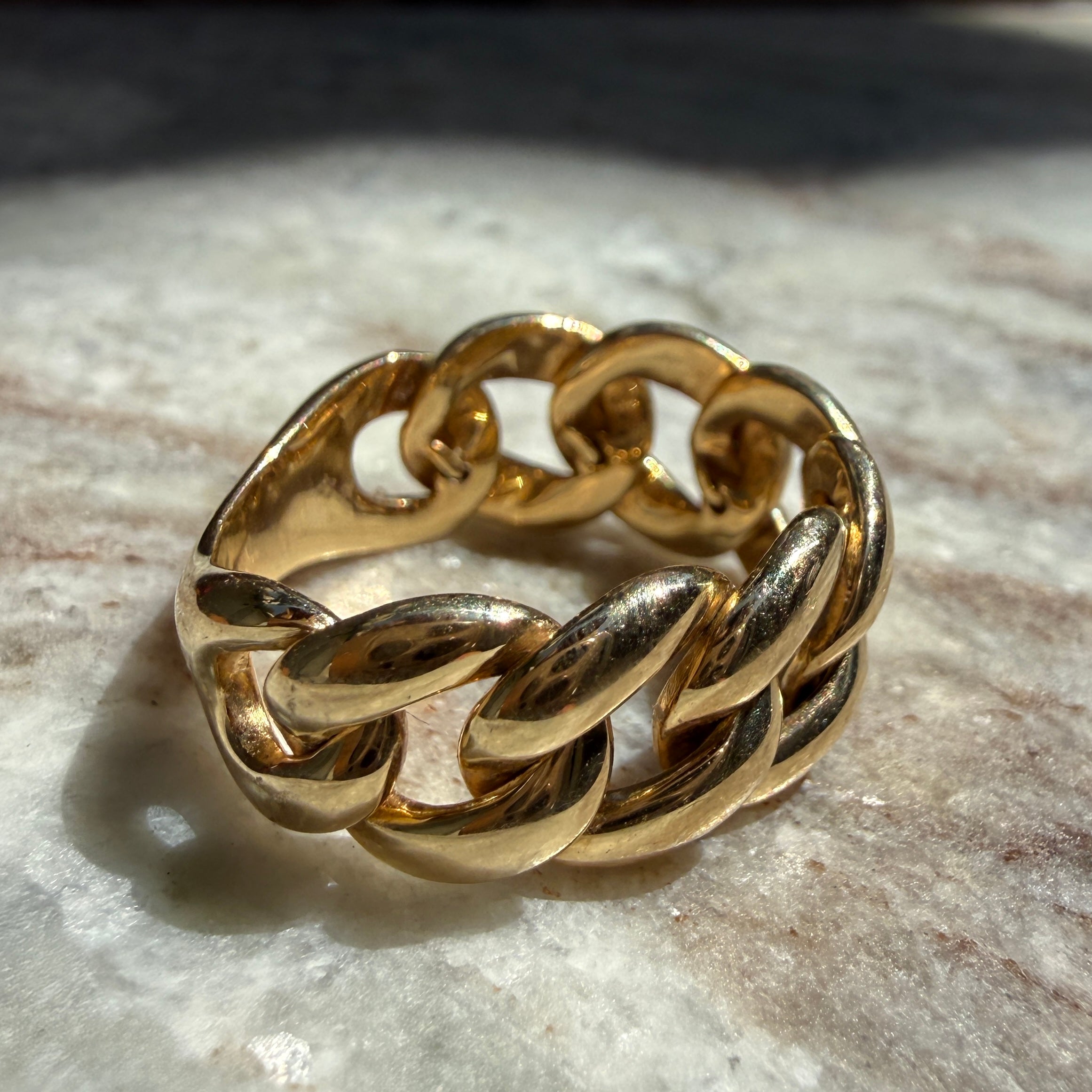 14k Yellow Gold Cuban Link Ring