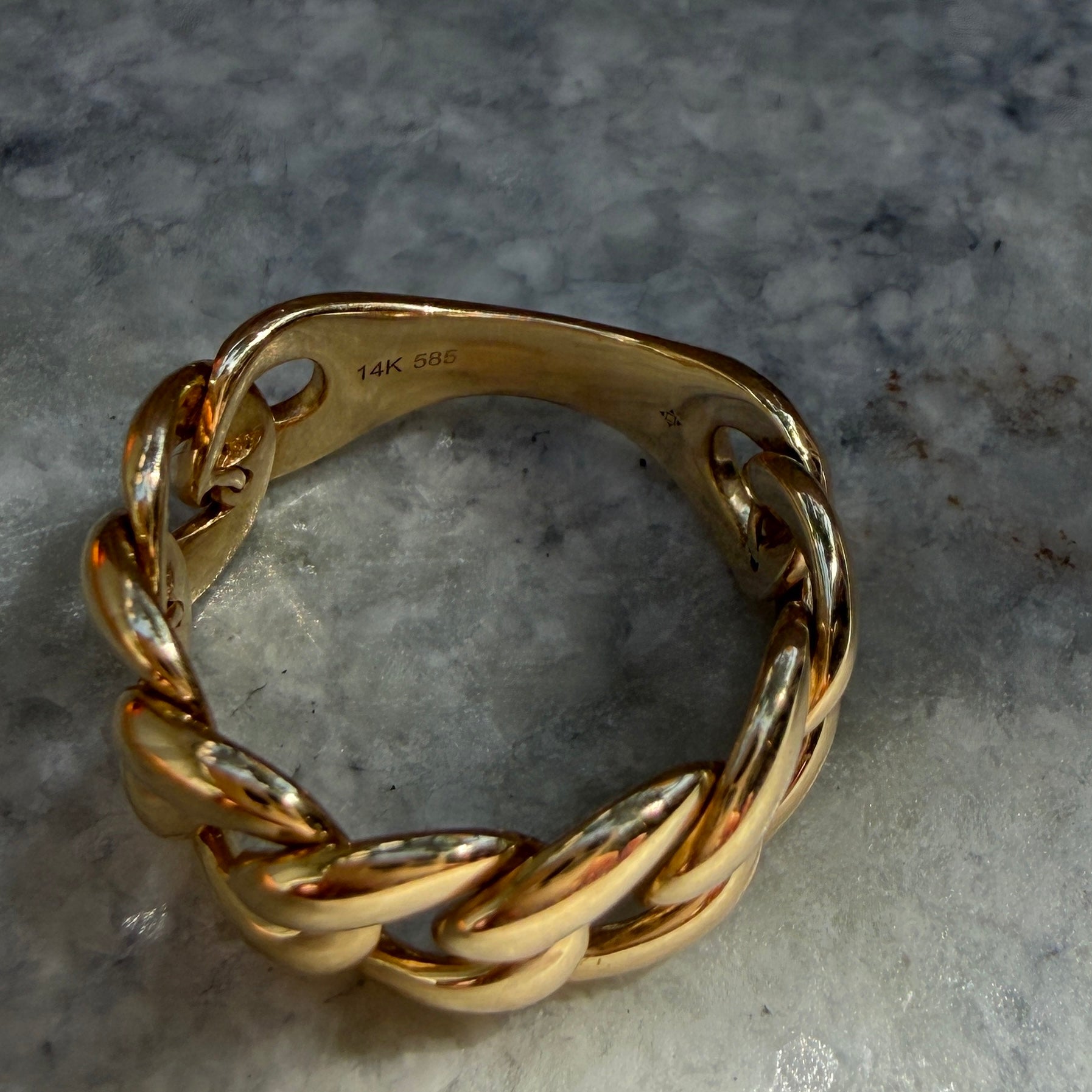 14k Yellow Gold Cuban Link Ring