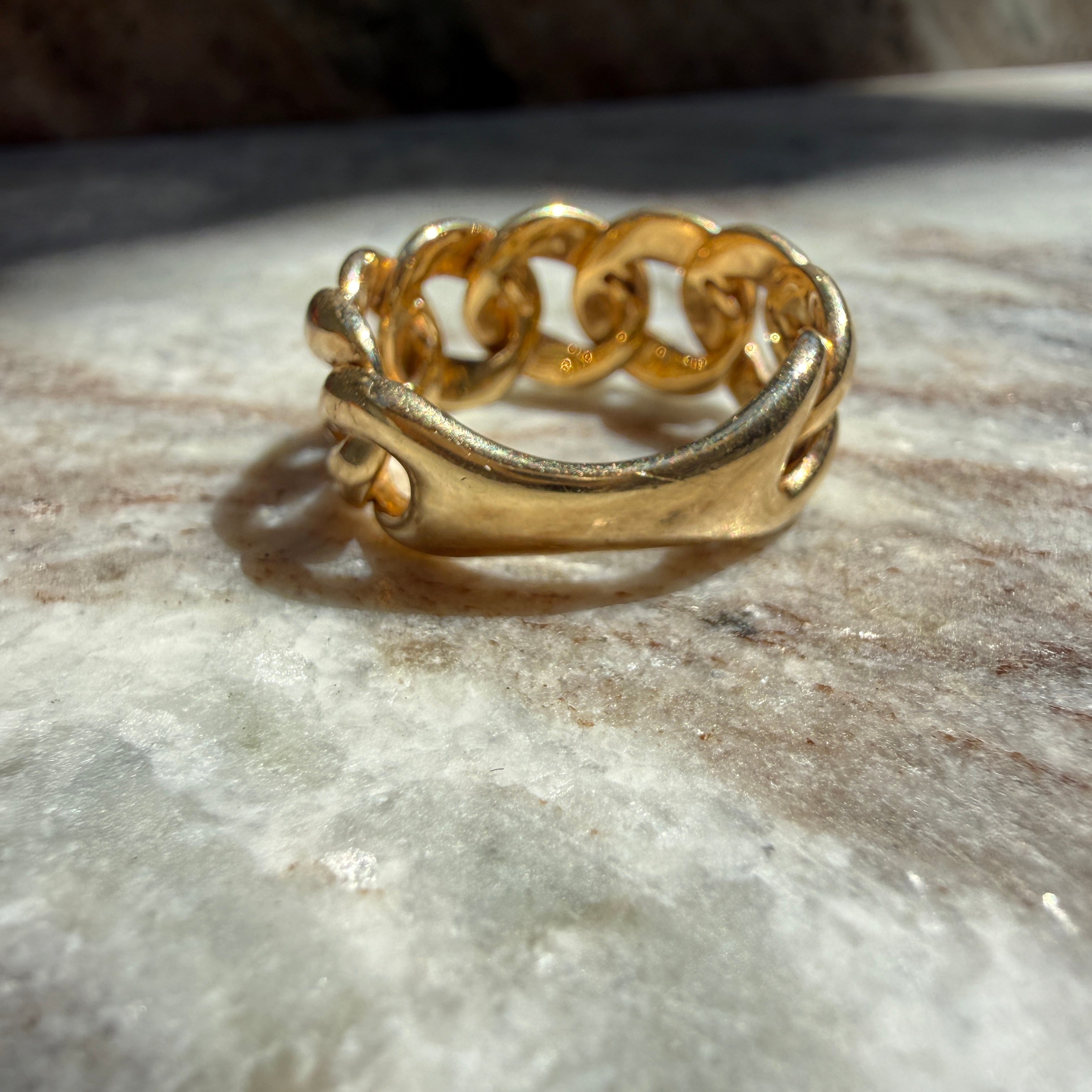 14k Yellow Gold Cuban Link Ring