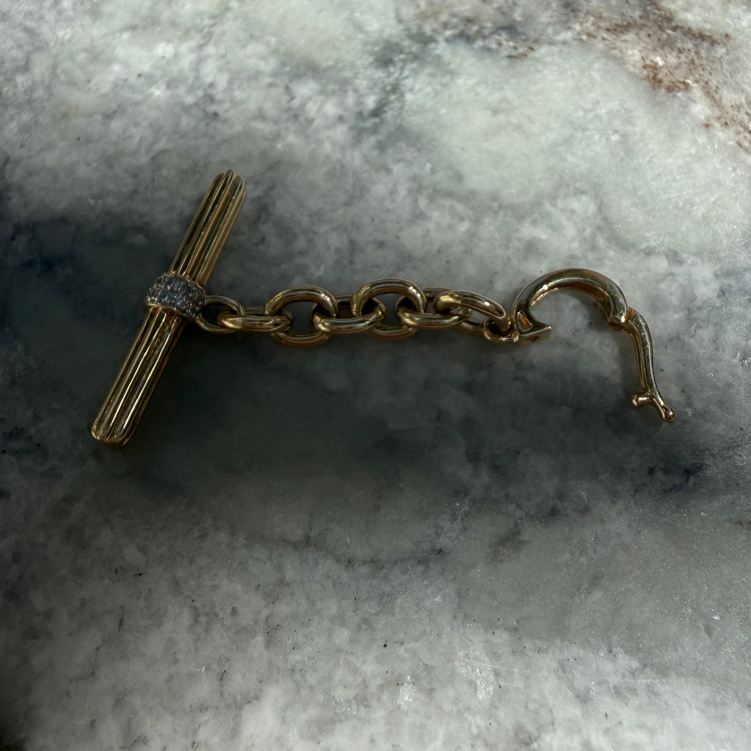 14k Yellow Gold Diamond Toggle Bar Charm