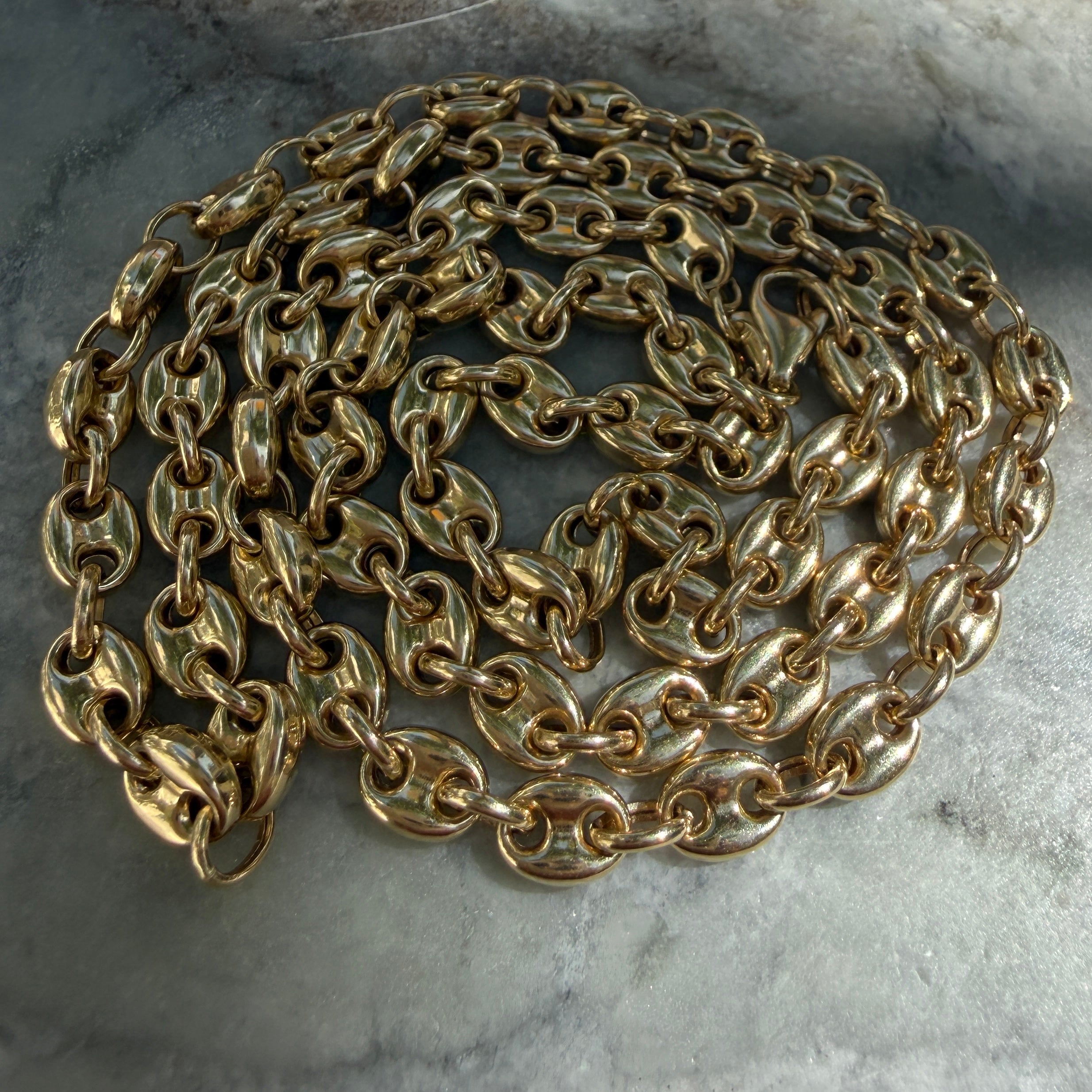 Vintage 14k Yellow Gold Gucci Mariner Chain Necklace