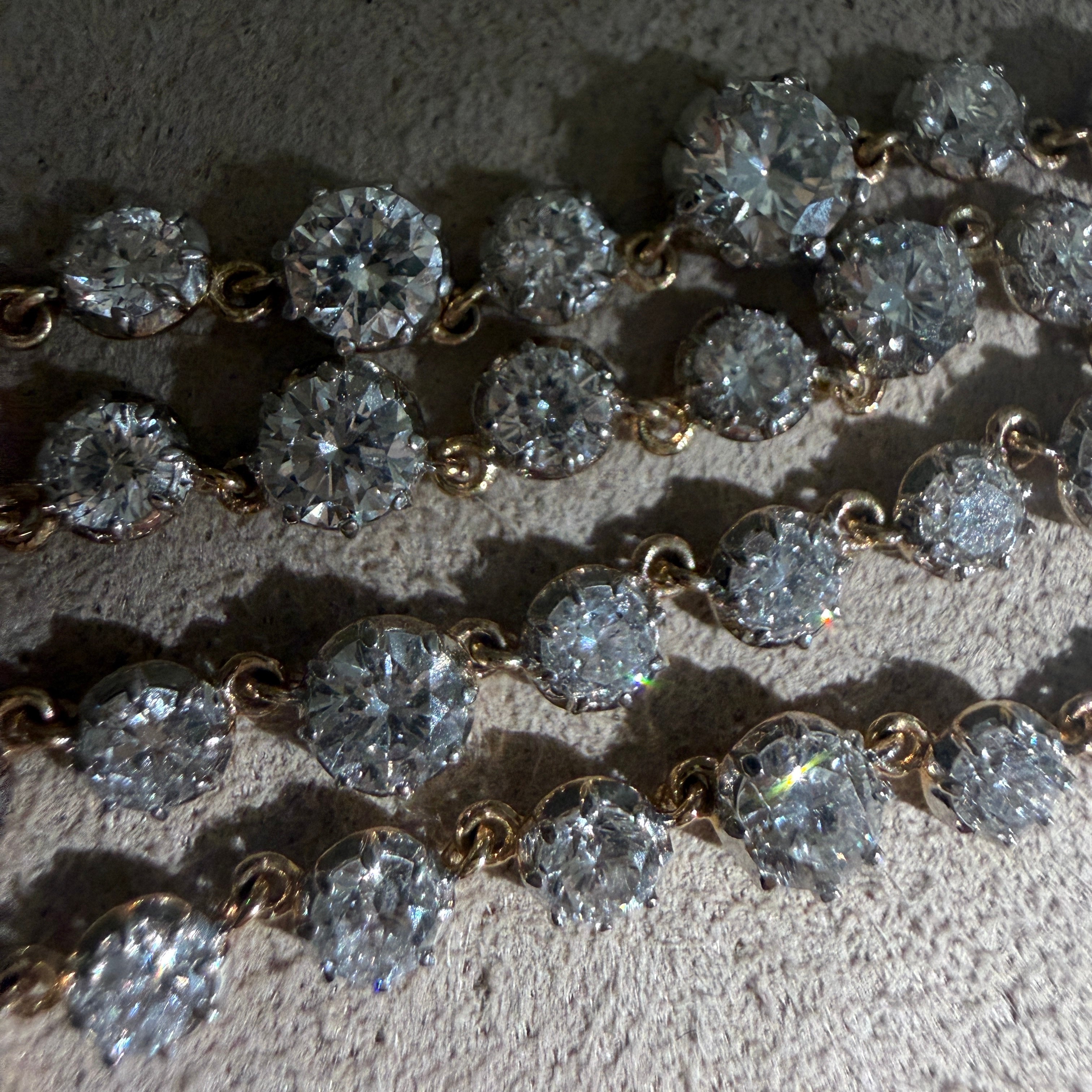 14k Graduated Round Diamond Georgian-Style Necklace