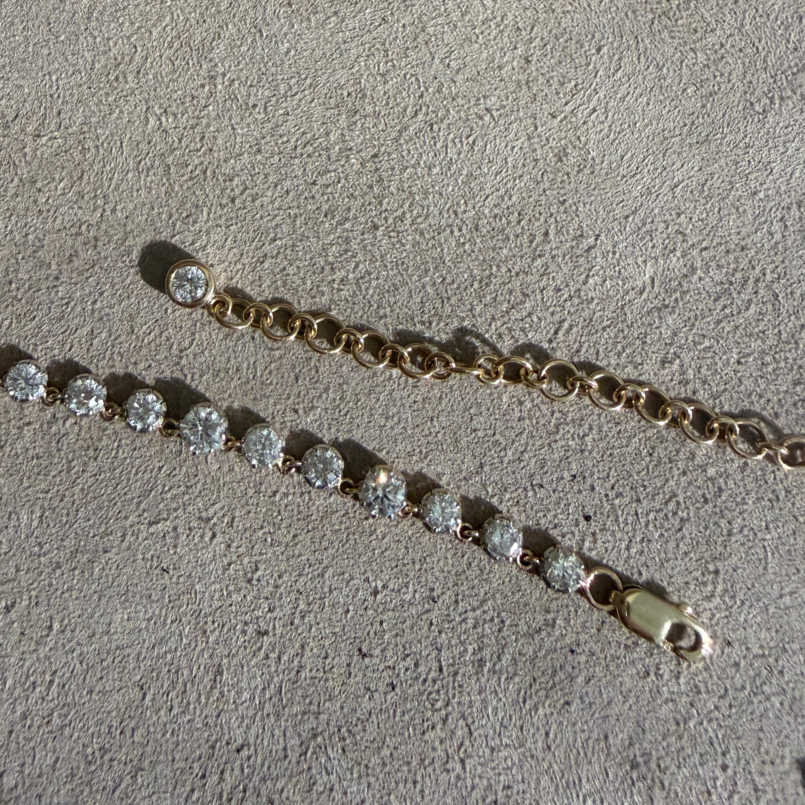 14k Graduated Round Diamond Georgian-Style Necklace
