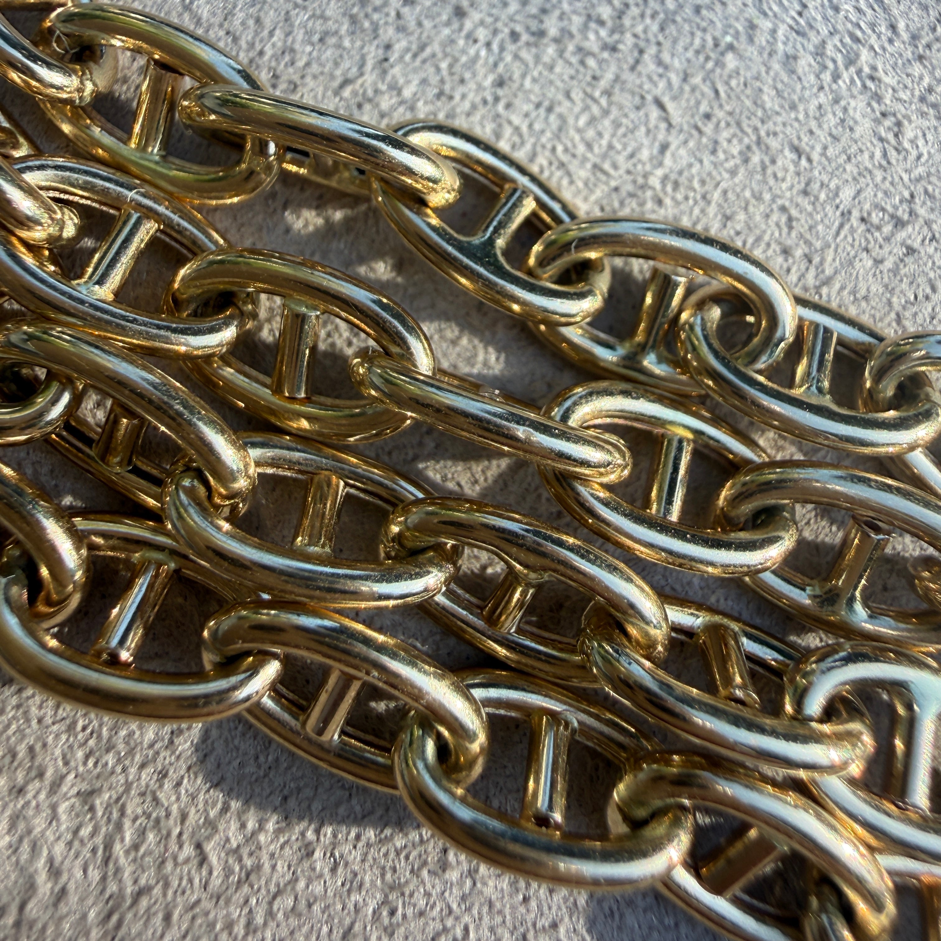 14k Yellow Gold Anchor Chain Necklace
