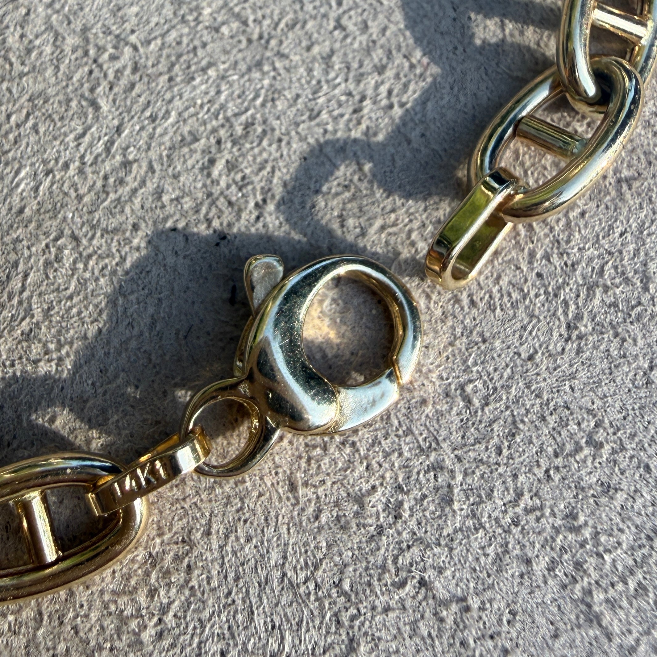 14k Yellow Gold Anchor Chain Necklace
