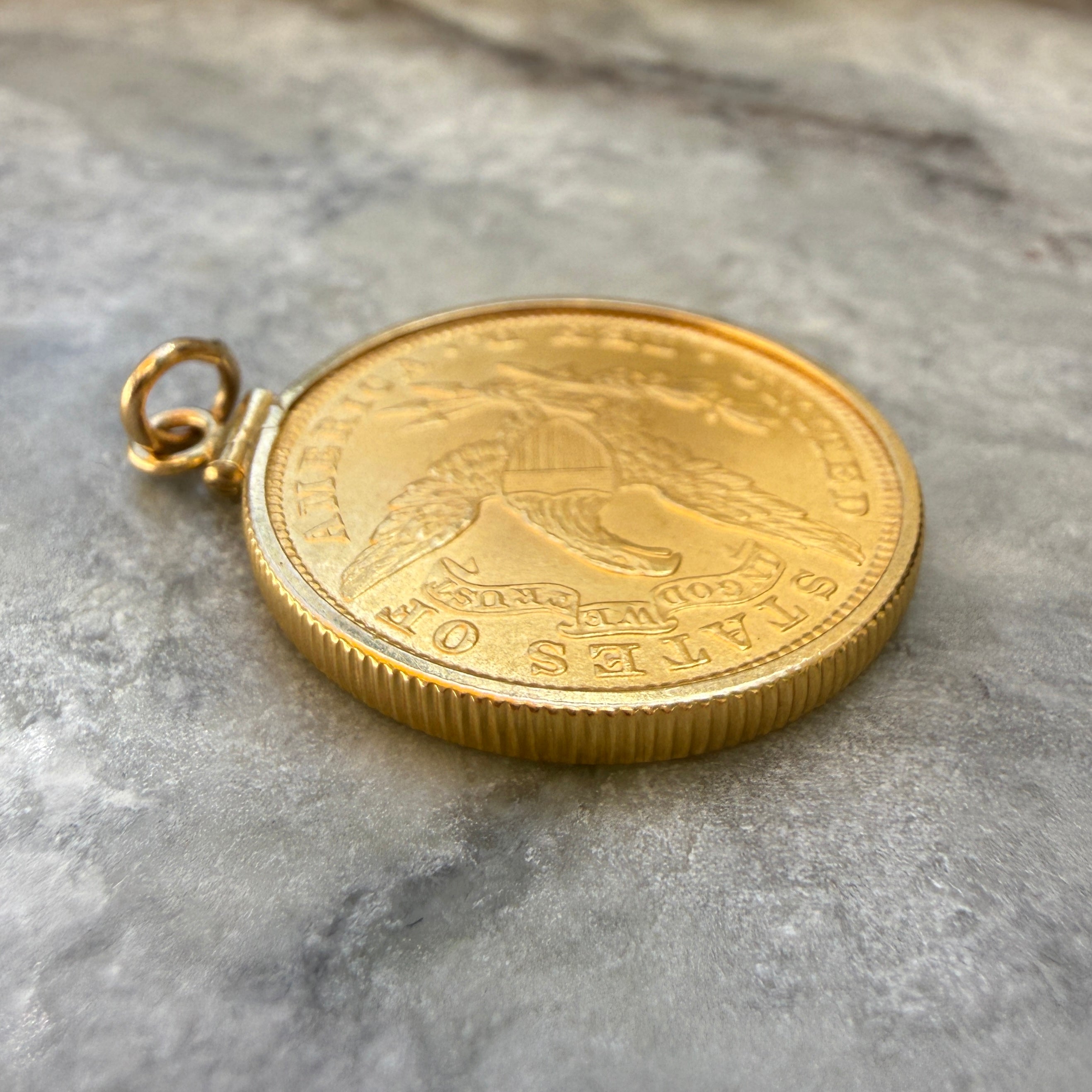 Vintage 1907 $10 Liberty Head Gold Eagle Coin Pendant
