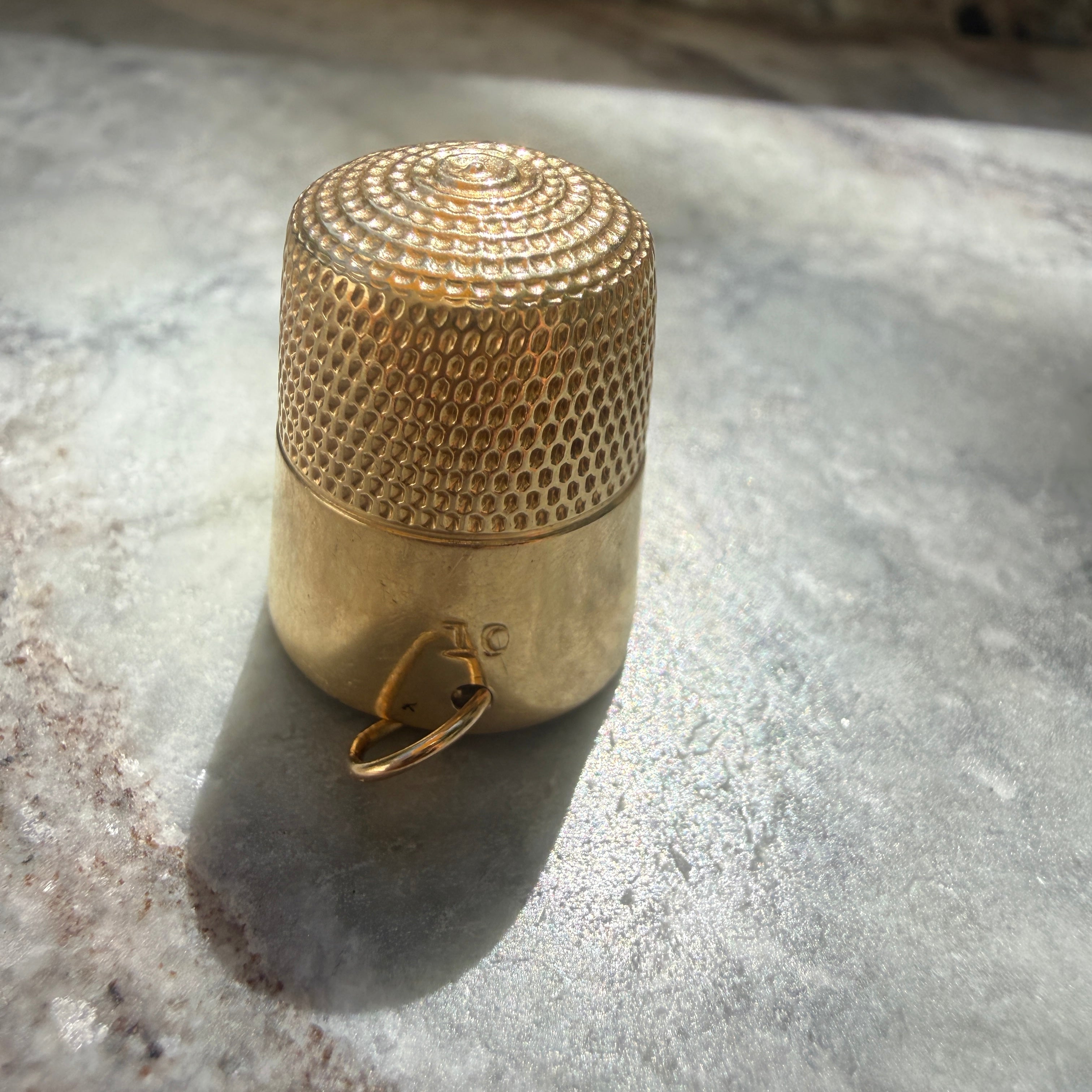 Vintage 14k Yellow Gold Sewing Thimble Charm