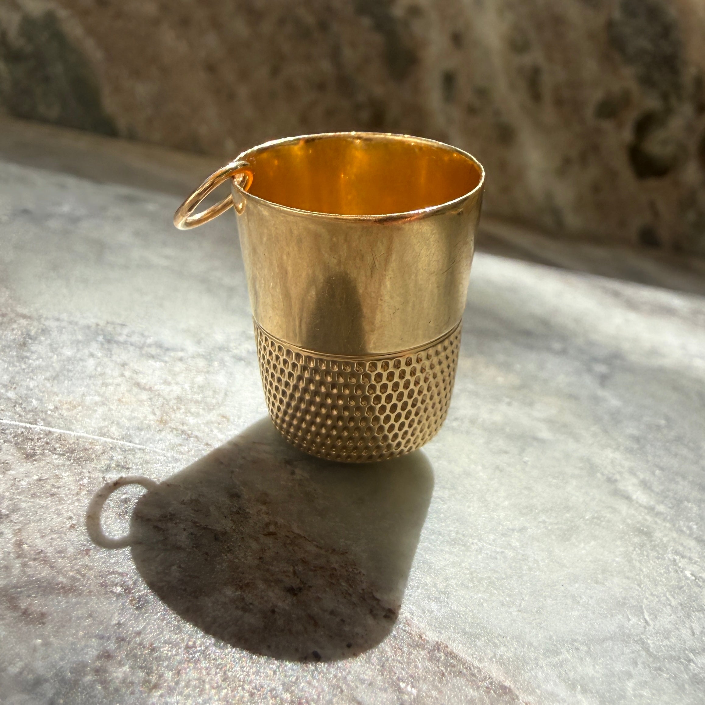 Vintage 14k Yellow Gold Sewing Thimble Charm