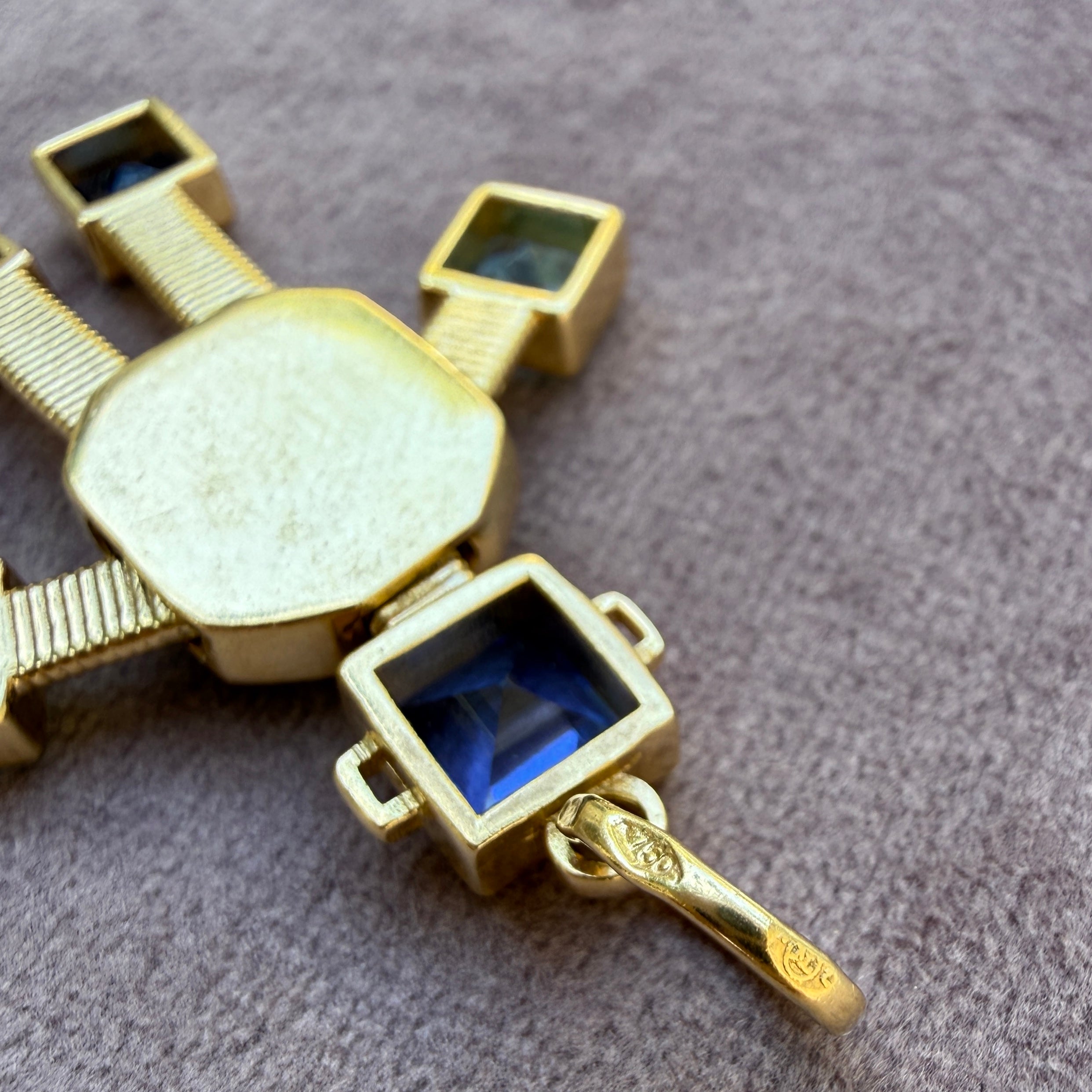 Van Robot Denim Maxi Charm Pendant with Sapphire, Tanzanite, Topaz and Diamonds