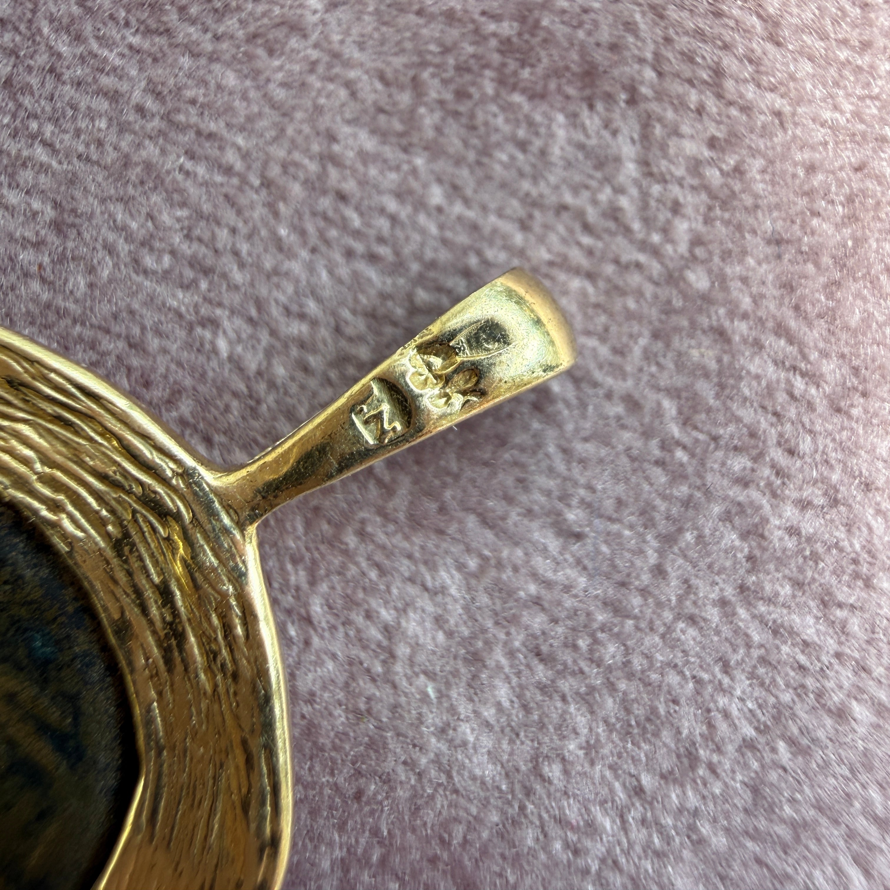 Ancient Judean Widow's Mite Coin Pendant in 14k Yellow Gold Frame
