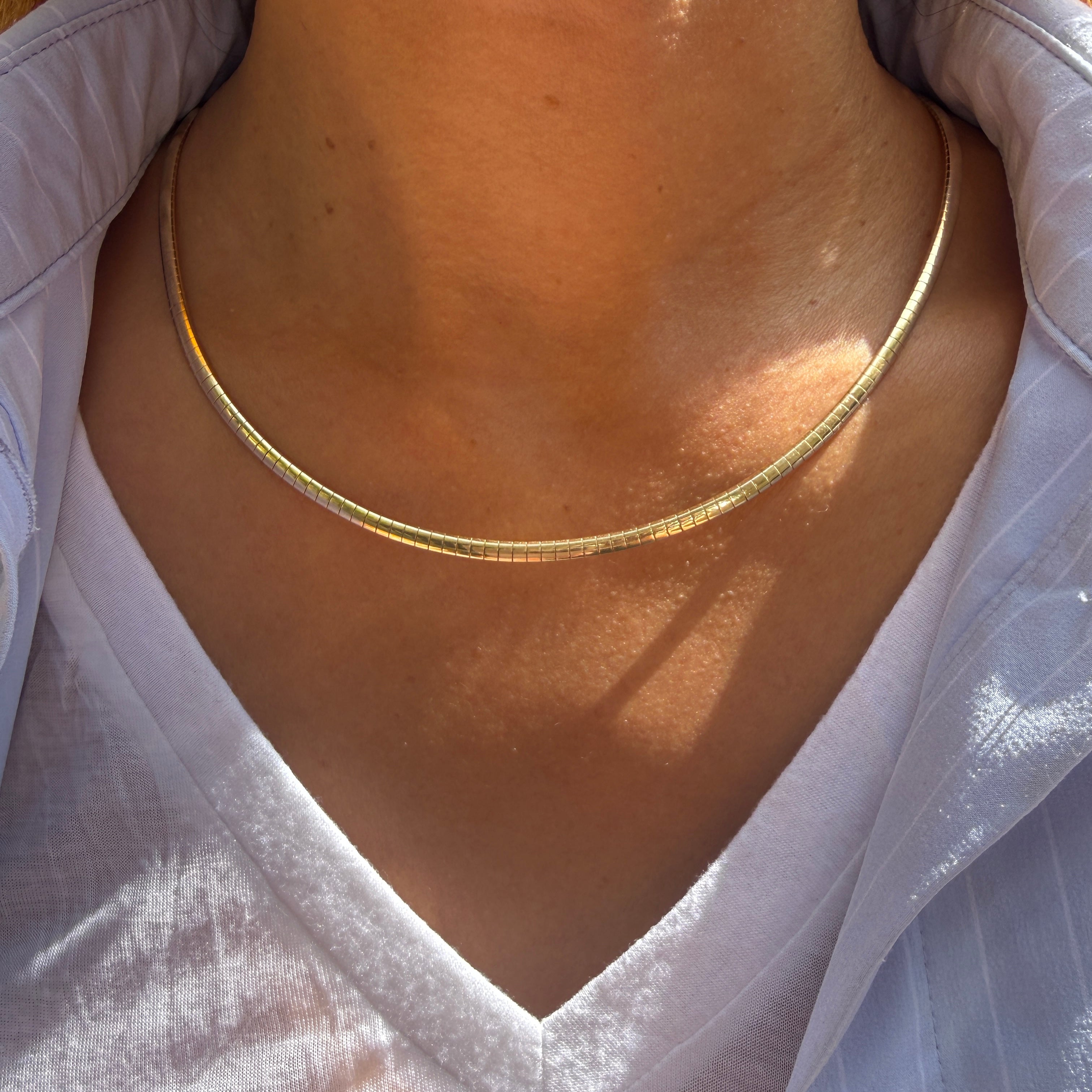 FoundRae Small Sleek Collar Necklace, 18" Custom Length