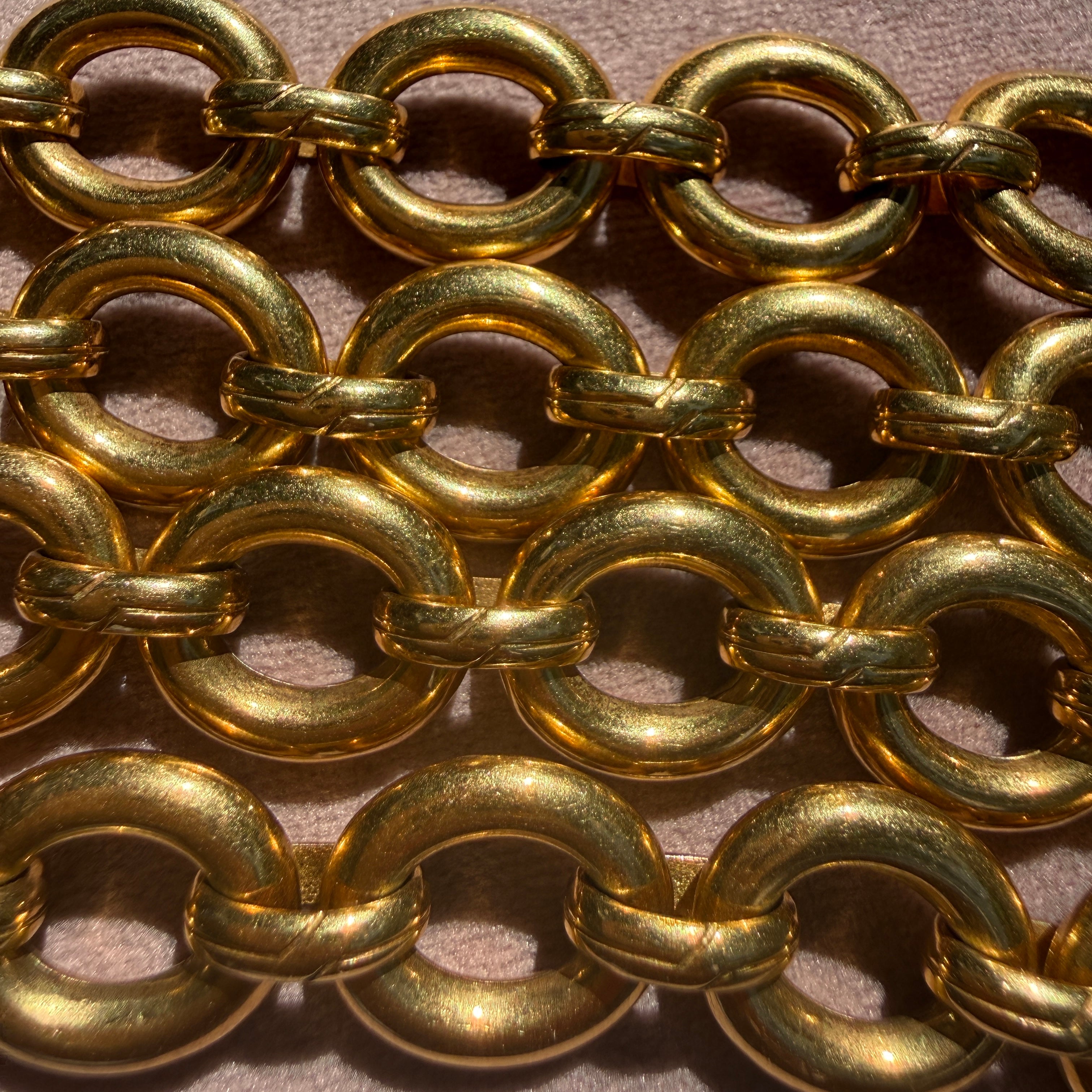 Vintage 18k Yellow Gold Chunky Oval Link Necklace