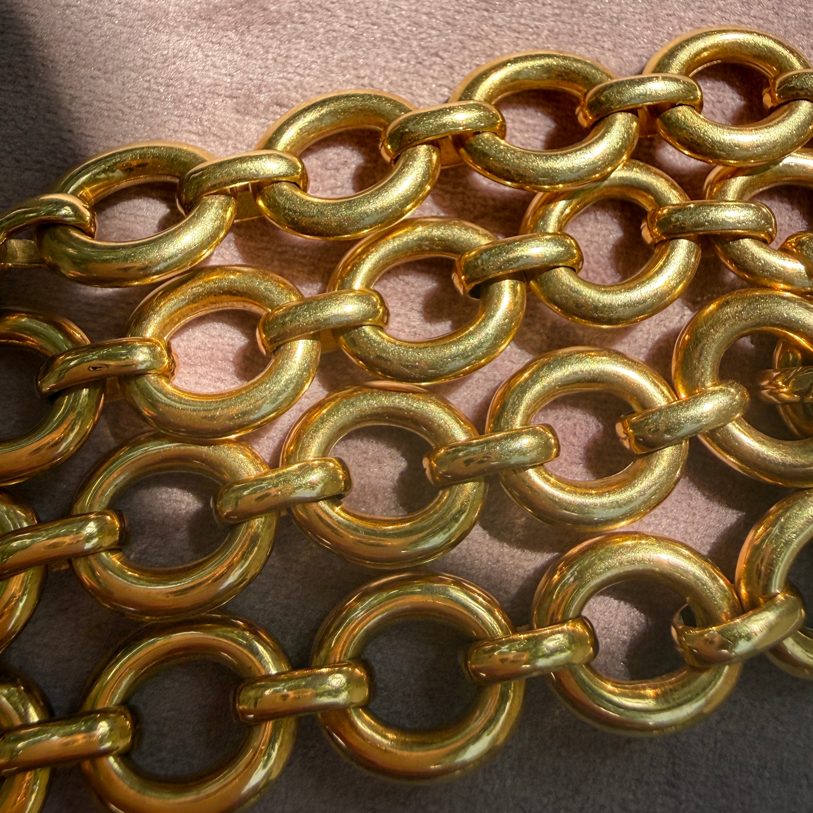 Vintage 18k Yellow Gold Chunky Oval Link Necklace