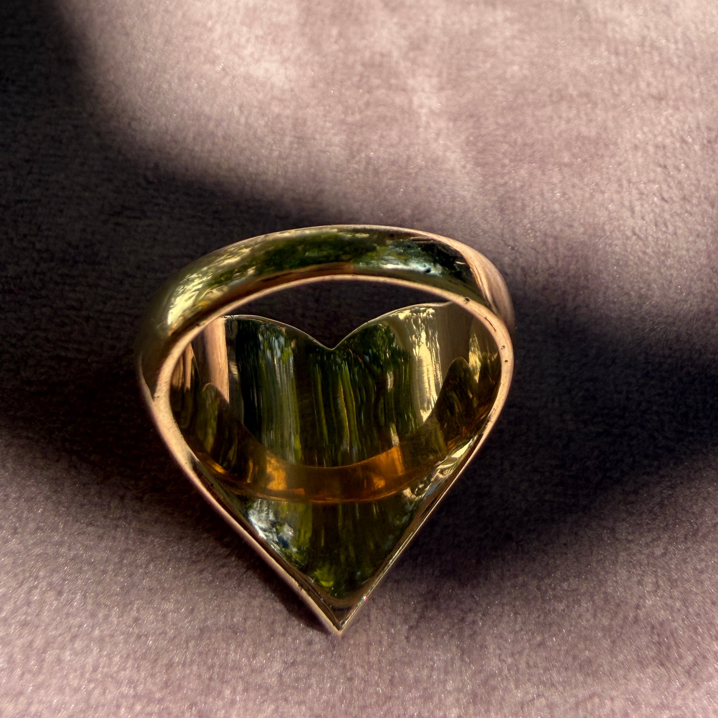 Jacquie Aiche 14k Yellow Gold Onyx Opal Turquoise Eye Burst Heart Ring