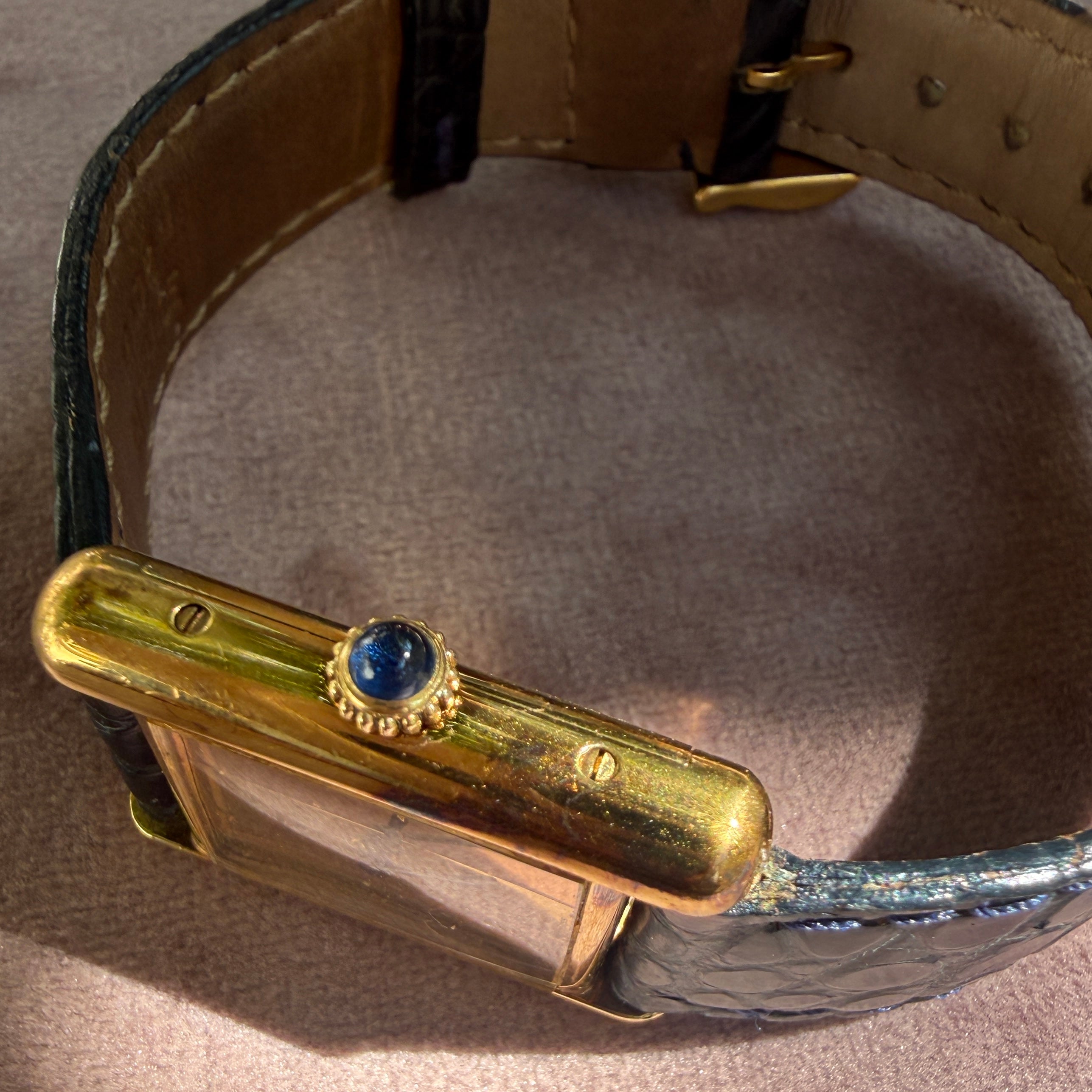 Must de Cartier Vintage Vermeil Tank Watch, Tri-Color Dial, Leather Strap