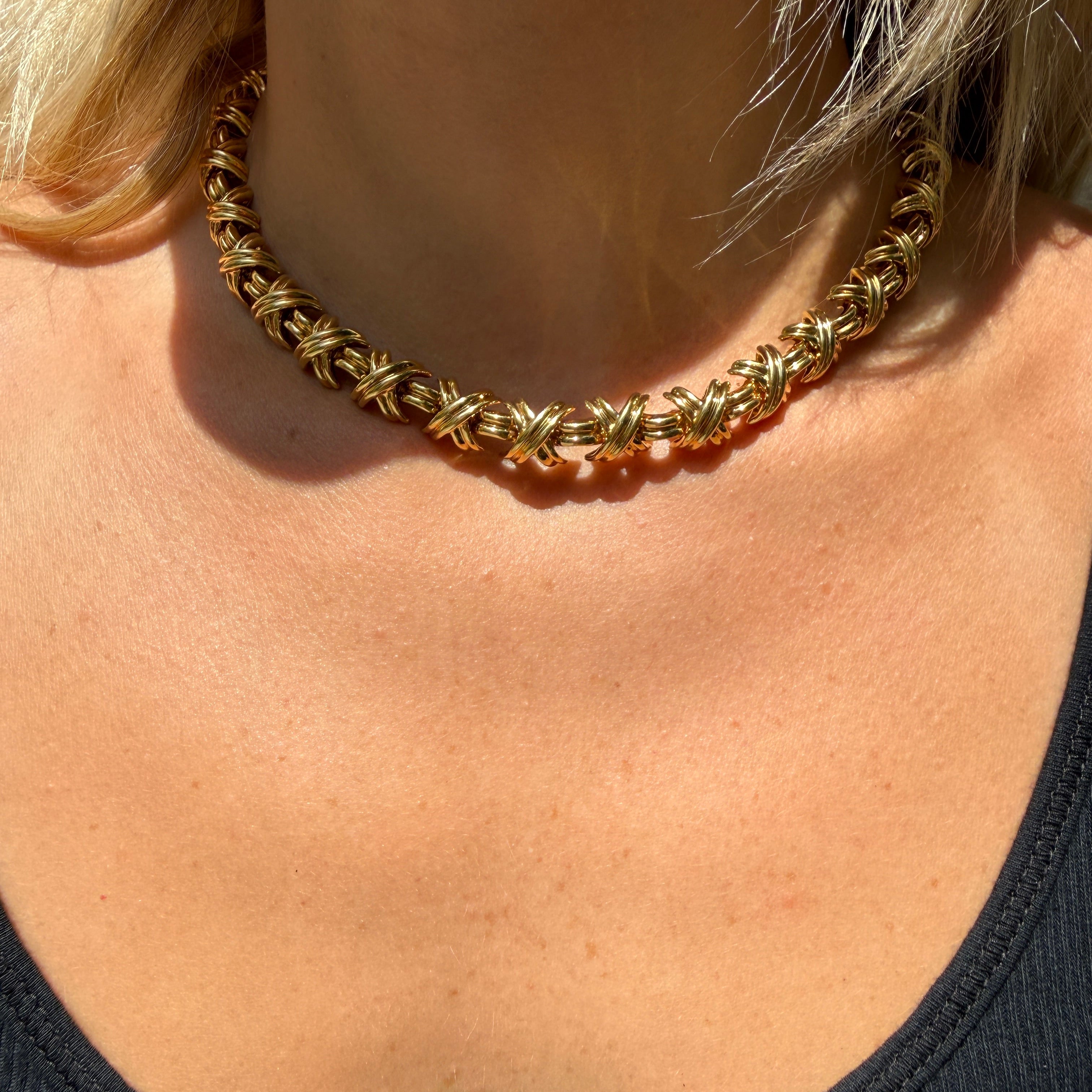 Tiffany & Co. Signature X Necklace in 18k Yellow Gold
