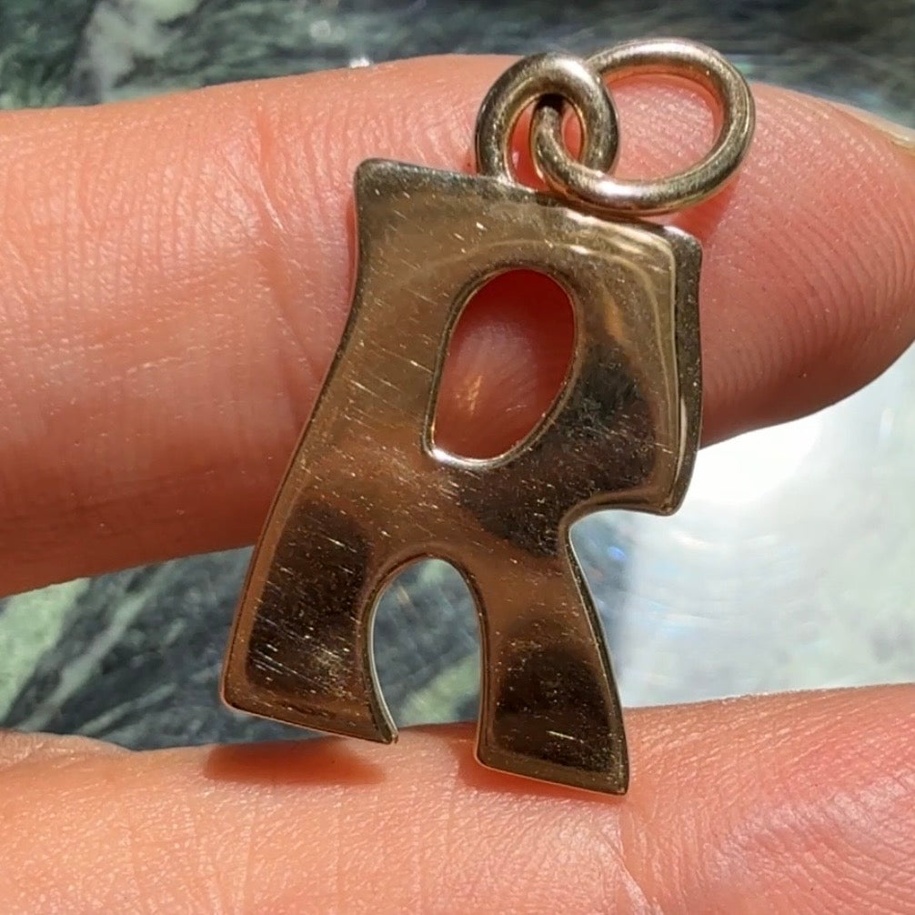 Marlo Laz Large Initial "R"  Charm in 14k Yellow Gold