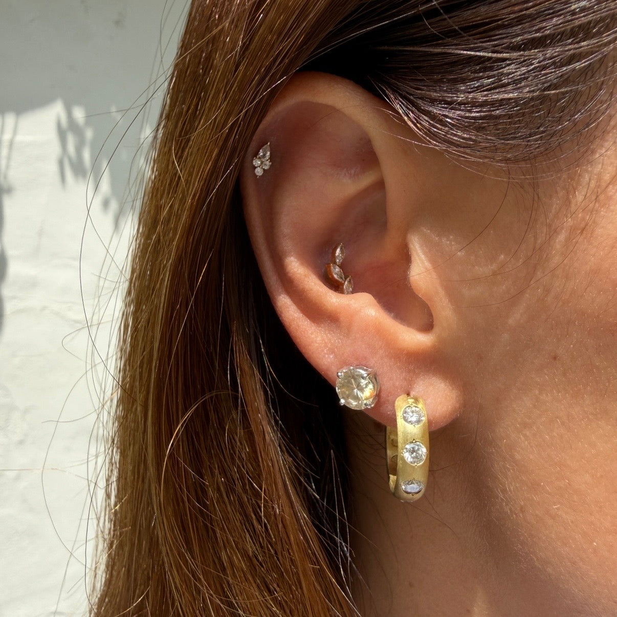 Jenna Blake Diamond Gypsy Hoops in 18k Yellow Gold