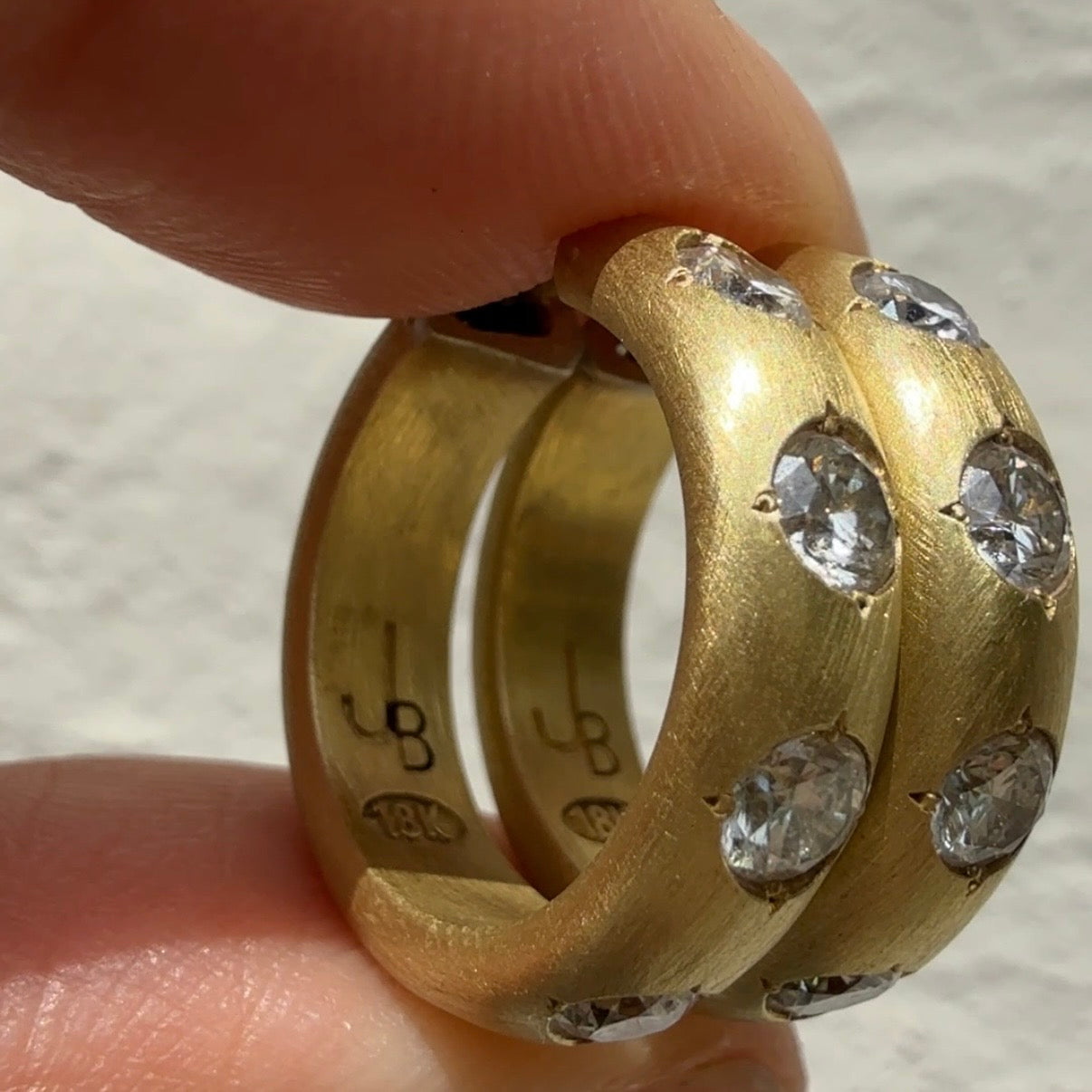 Jenna Blake Diamond Gypsy Hoops in 18k Yellow Gold