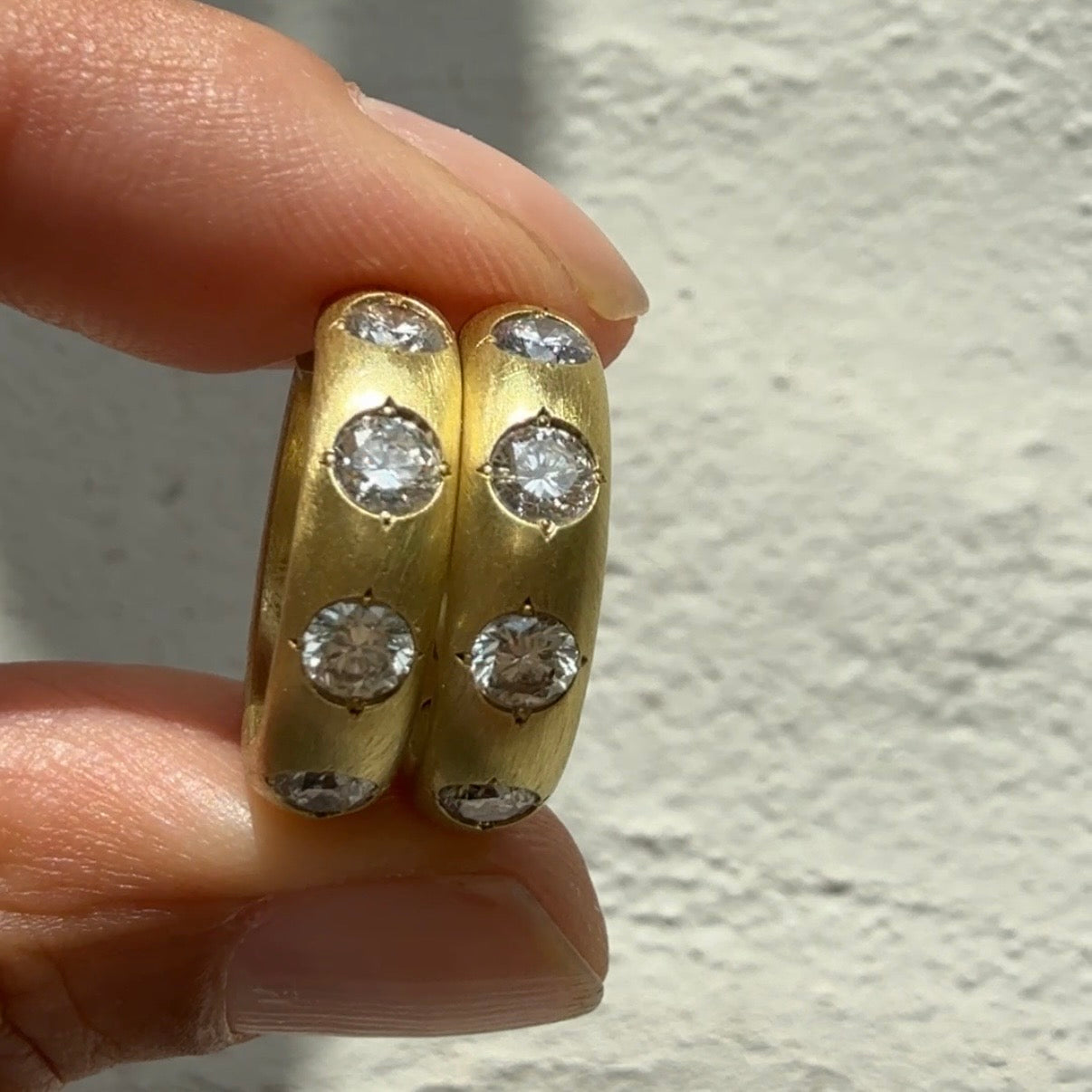 Jenna Blake Diamond Gypsy Hoops in 18k Yellow Gold