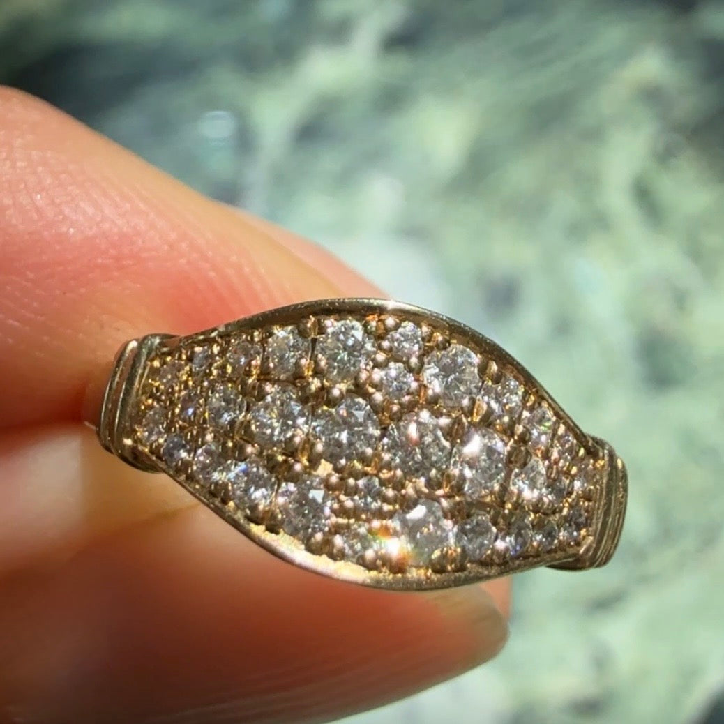 RENVI Maia Pavé Diamond Pinky Ring in 14kYellow Gold
